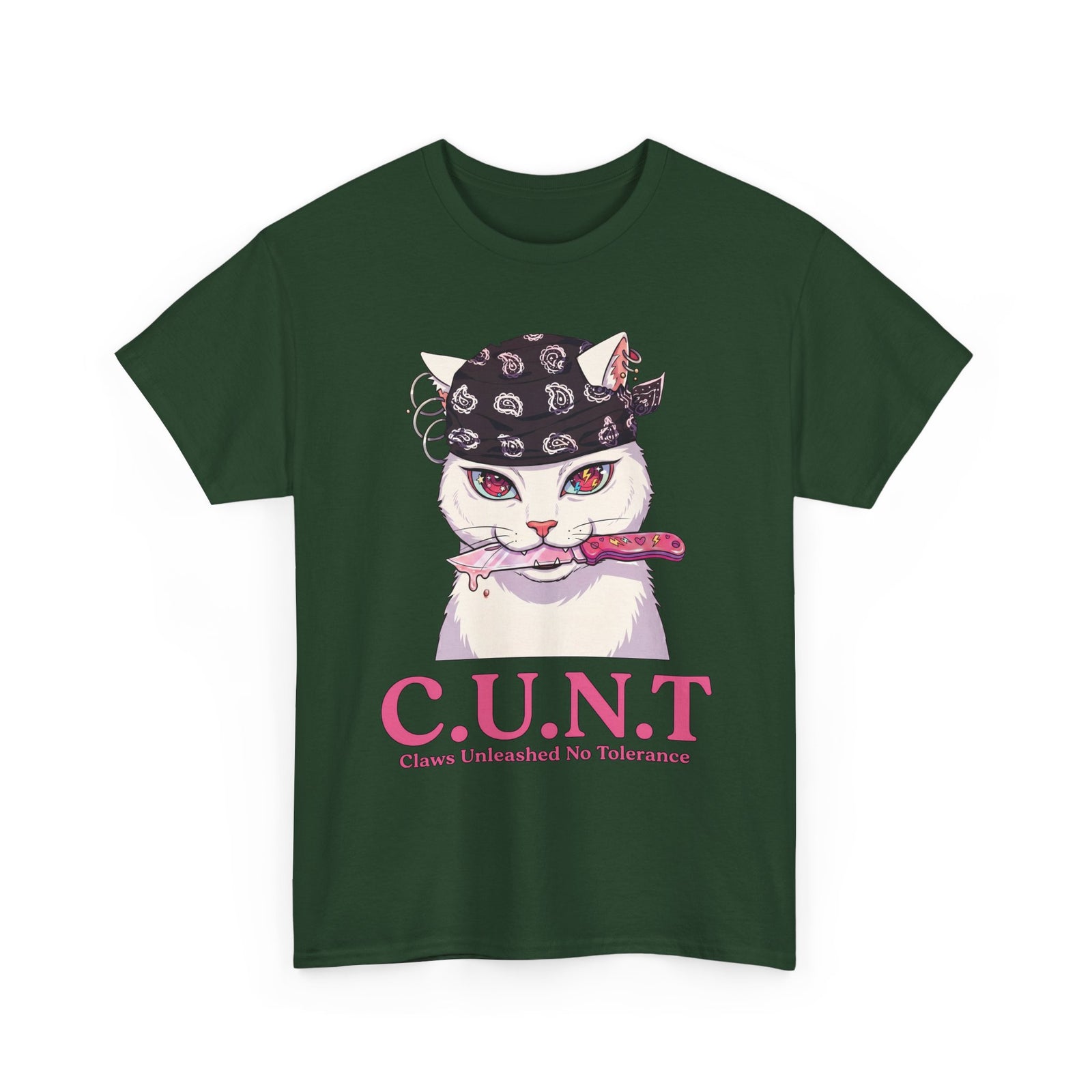 C.U.N.T Acronym Cat T-Shirt — Sassy Feline Rebellious Streetwear
