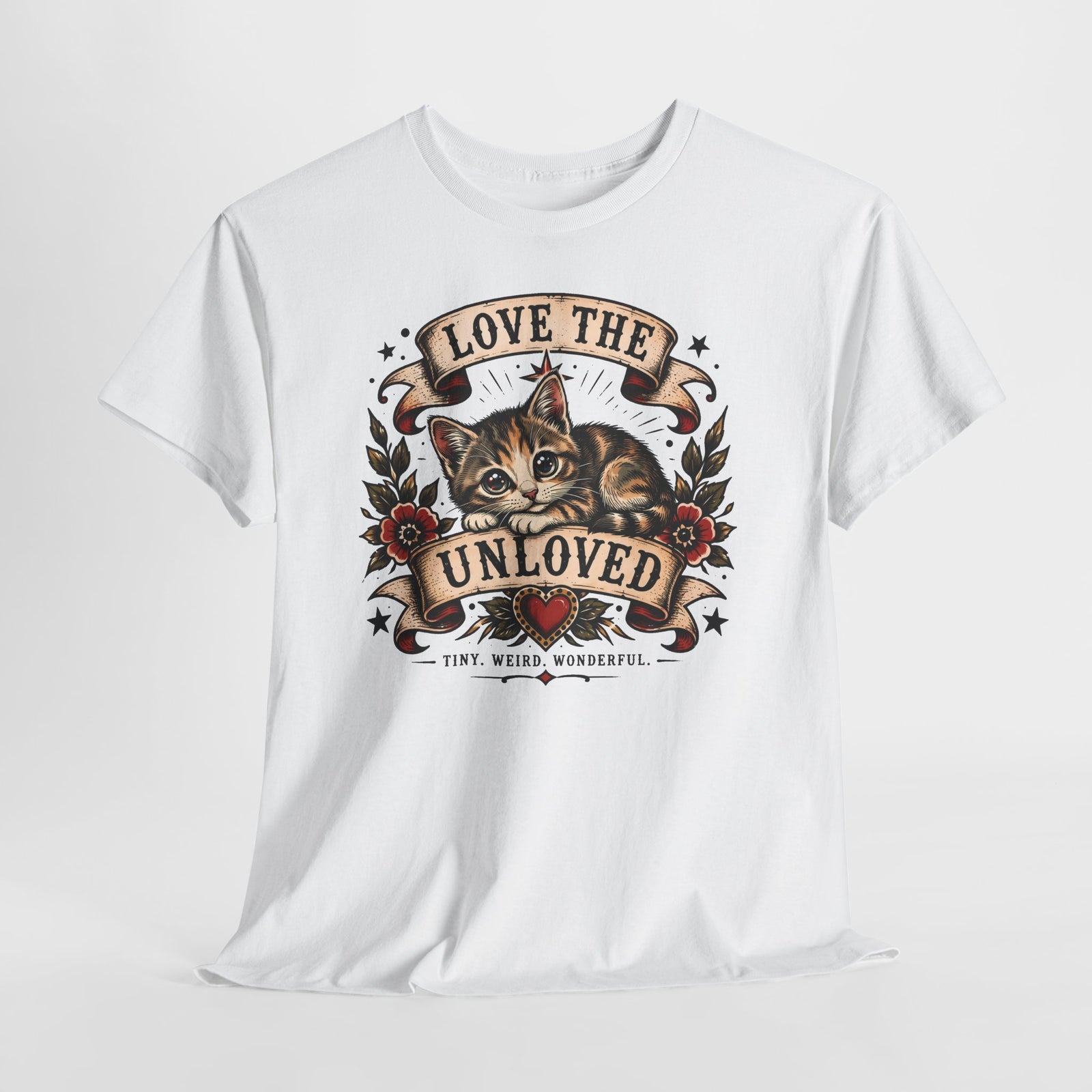 Love The Unloved Kitten Shirt — American Traditional Tattoo Cat T-Shirt