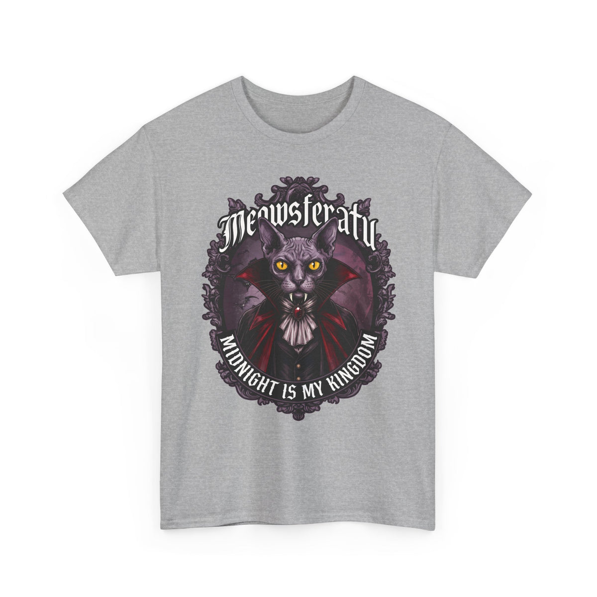 Meowsferatu Vampire Sphynx Cat Shirt — Gothic Dracula Halloween T-Shirt