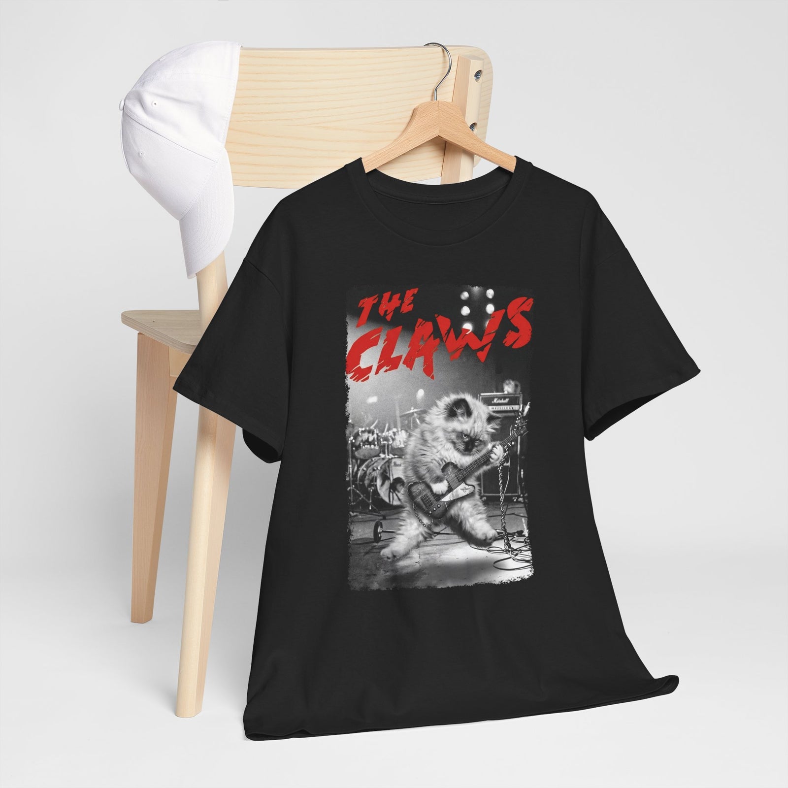 The Claws Cat Rock T-Shirt — Retro Cat Graphic Tee