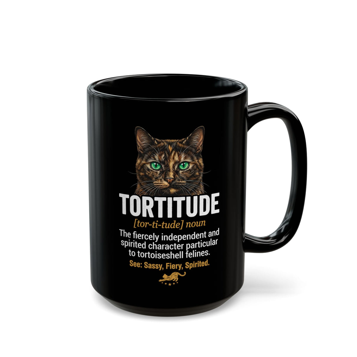Tortoiseshell 'Tortitude' Black Mug