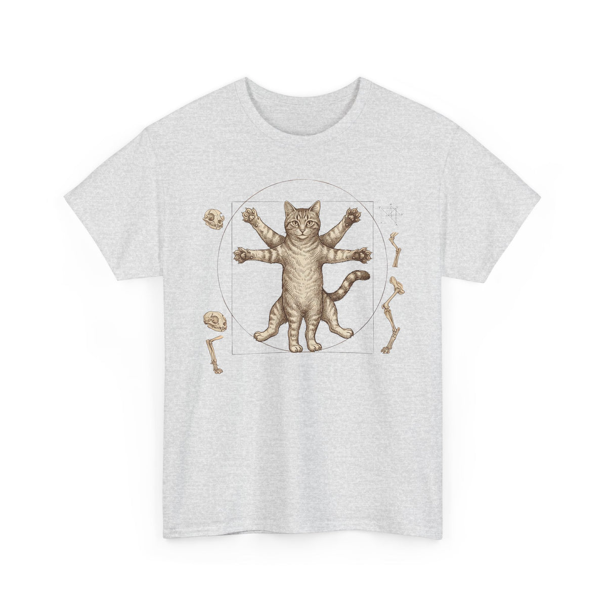 Vitruvian Cat T-Shirt — Anatomical Cat Art Tee