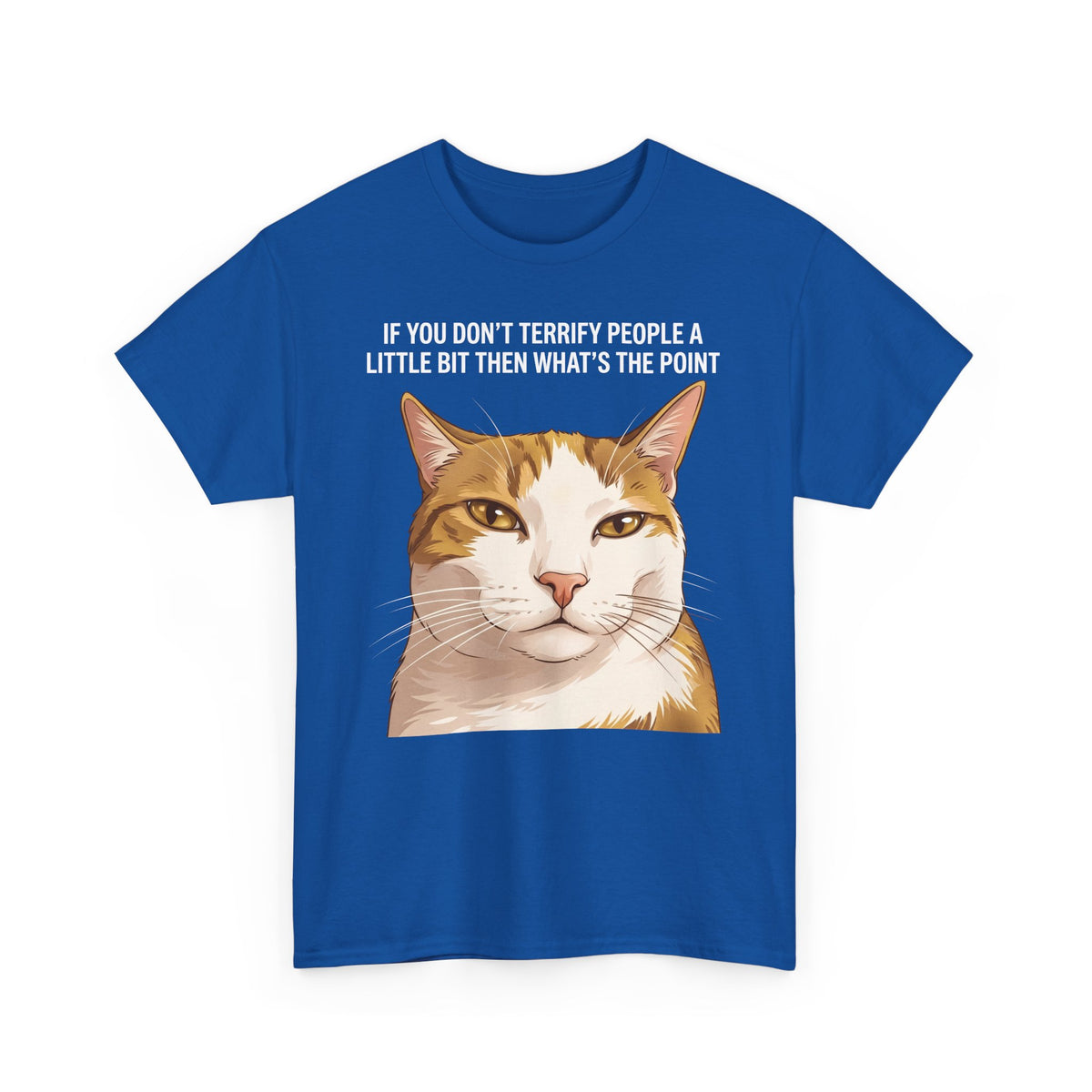 If You Don't Terrify People A Little Bit T-Shirt — Funny Sarcastic Orange Cat Tee