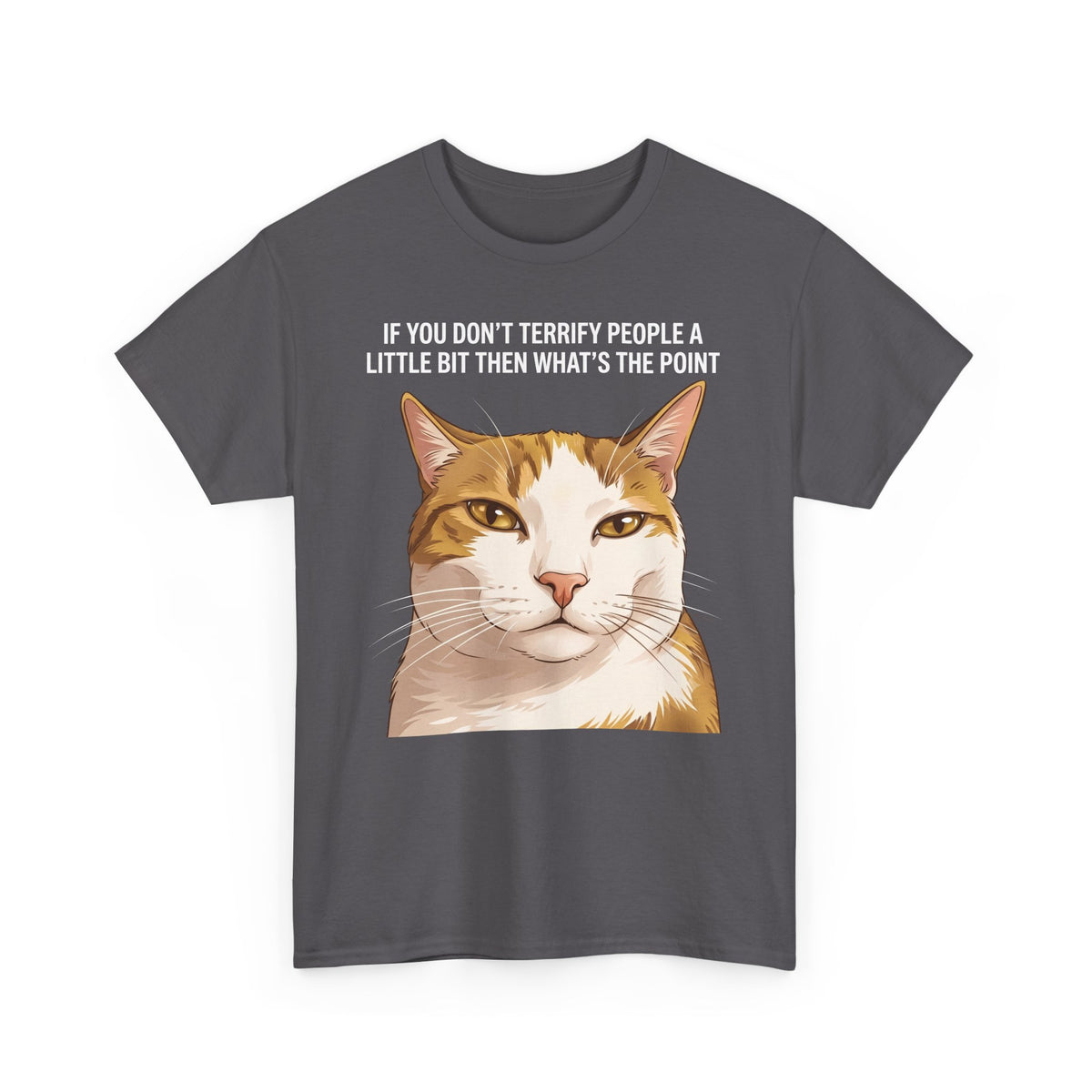 If You Don't Terrify People A Little Bit T-Shirt — Funny Sarcastic Orange Cat Tee