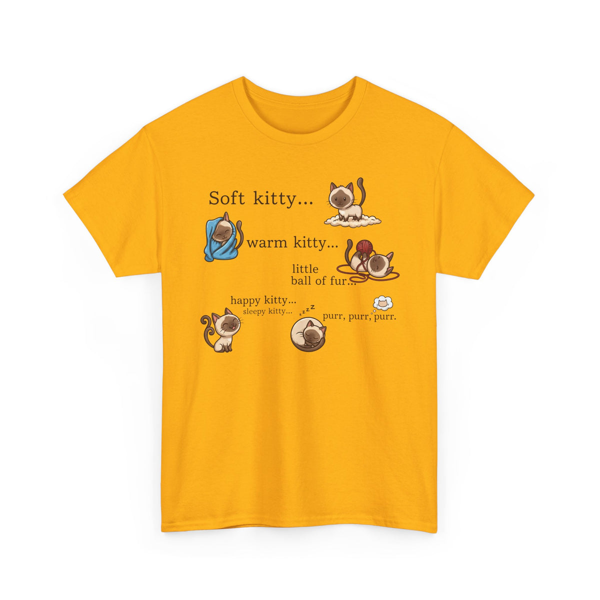 Soft Kitty Warm Kitty T-Shirt — Cute Cat Lyrics Tee