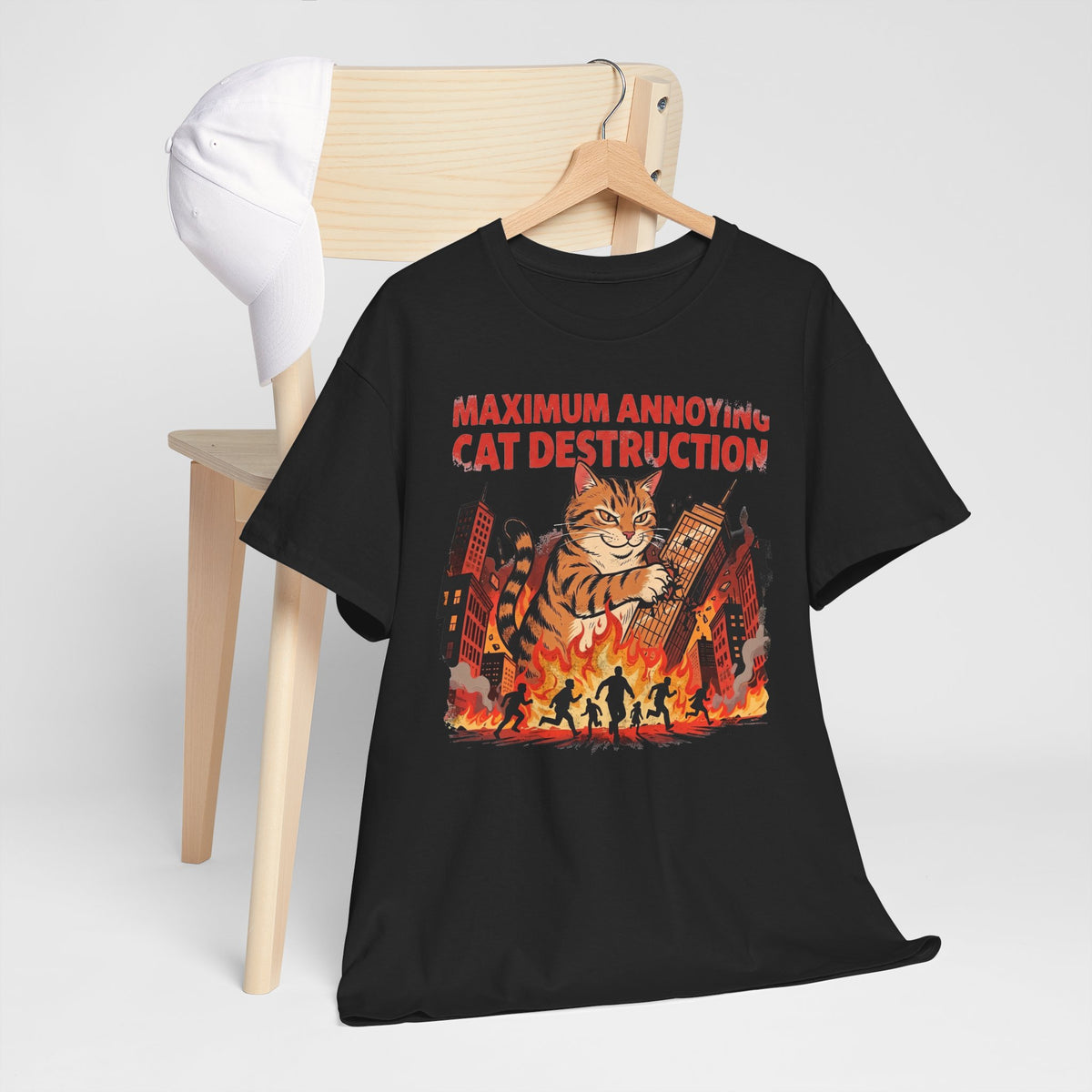 Cat Destruction Tee — 'Maximum Annoyance: Cat Destruction' Retro Apocalyptic Cat Graphic T‑Shirt