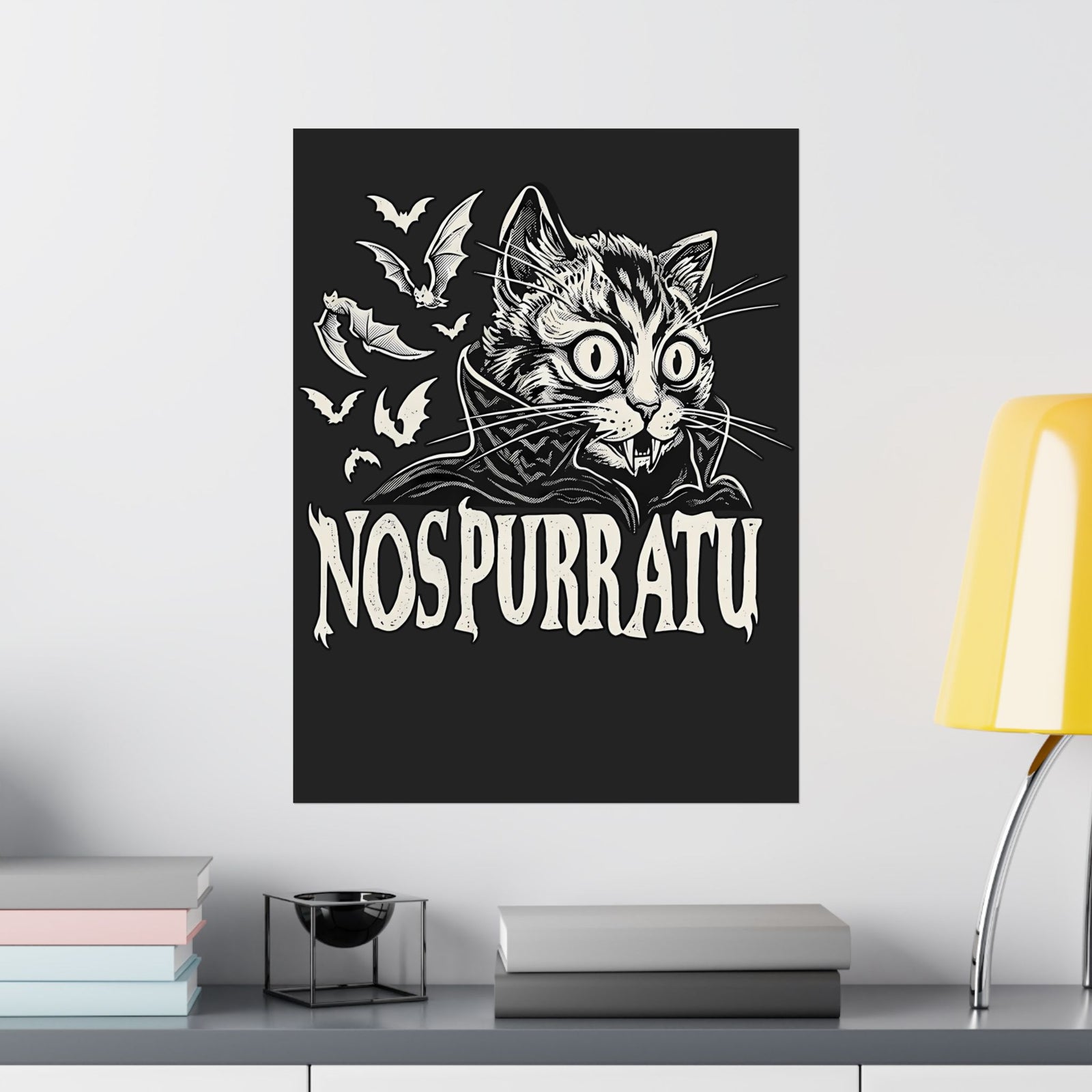 Nosferatu Cat Poster — "Nospurratu Cat Nosferatu" Gothic Vampire Cat Poster