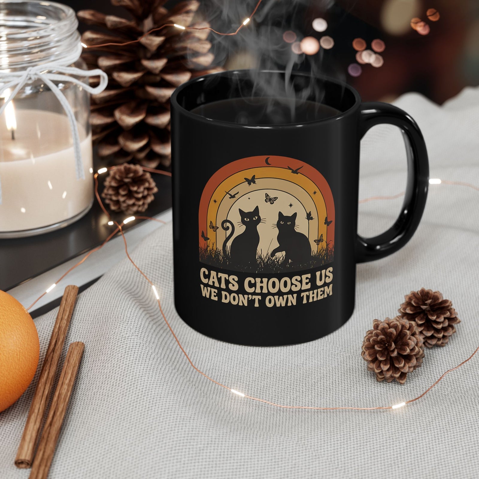 Cats Choose Us Mug — "Cats Choose Us, We Don't Own Them" Cat Lover T‑Mug