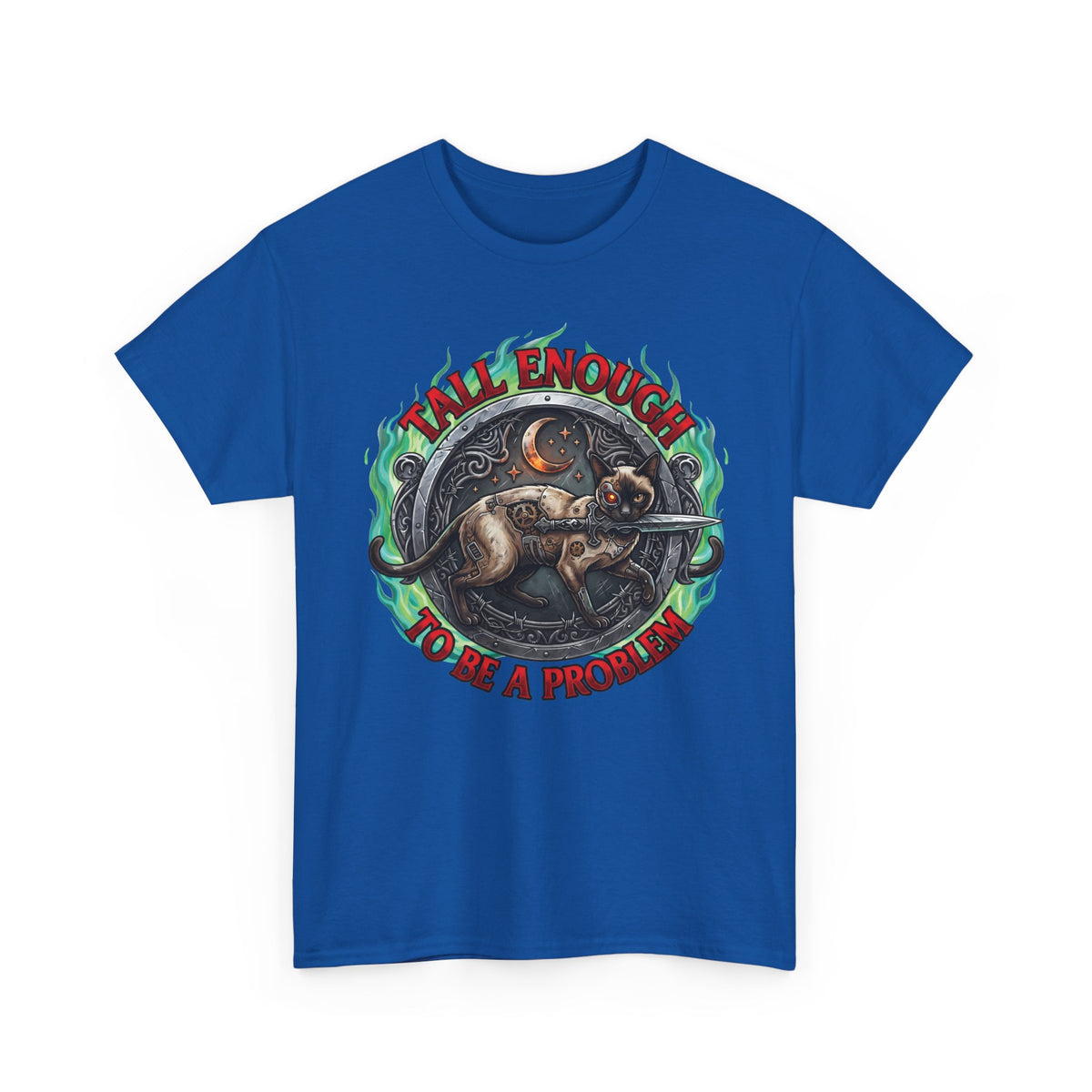 Tall Enough To Be A Problem Steampunk Cyber Cat Shirt — Gothic Dagger T-Shirt