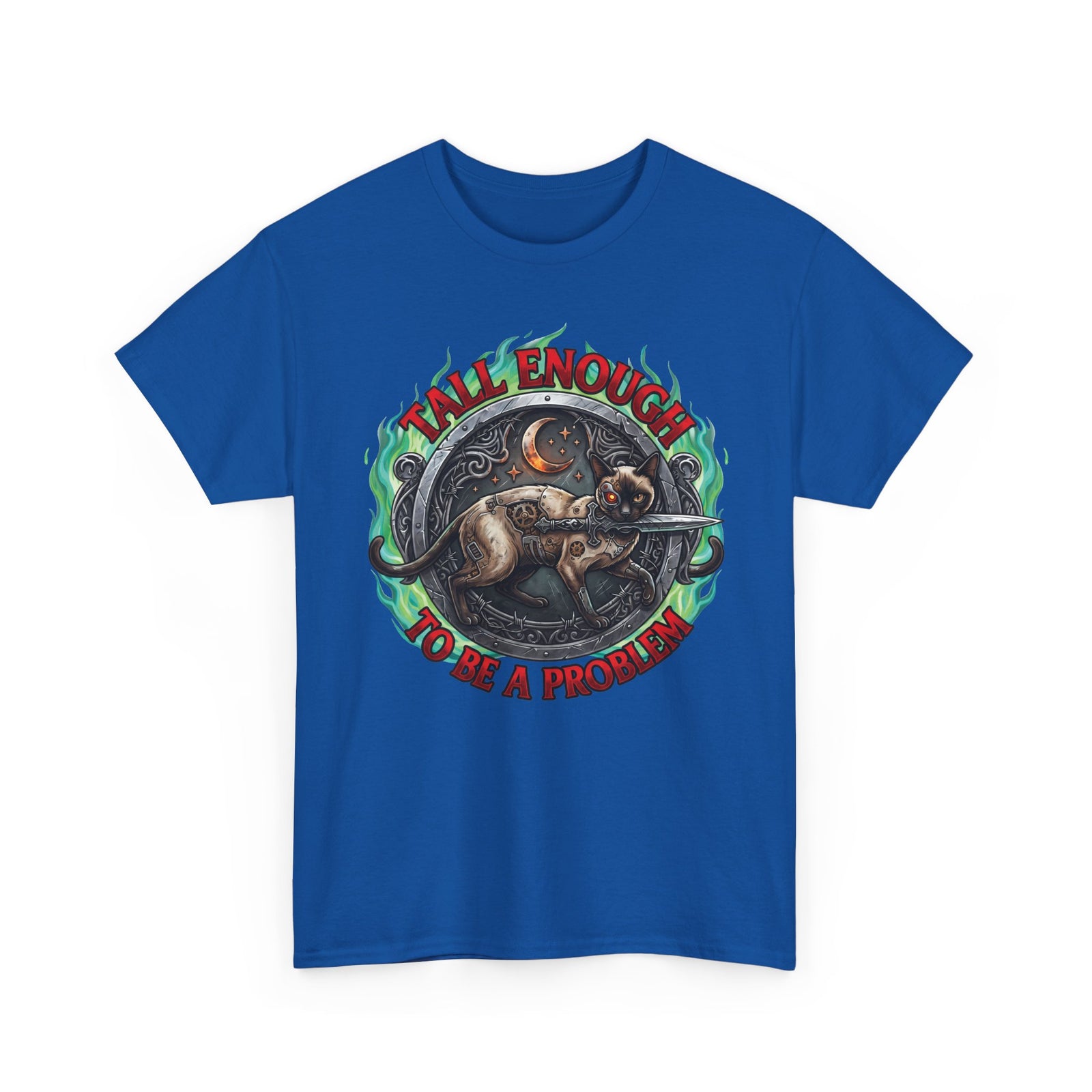 Tall Enough To Be A Problem Steampunk Cyber Cat Shirt — Gothic Dagger T-Shirt