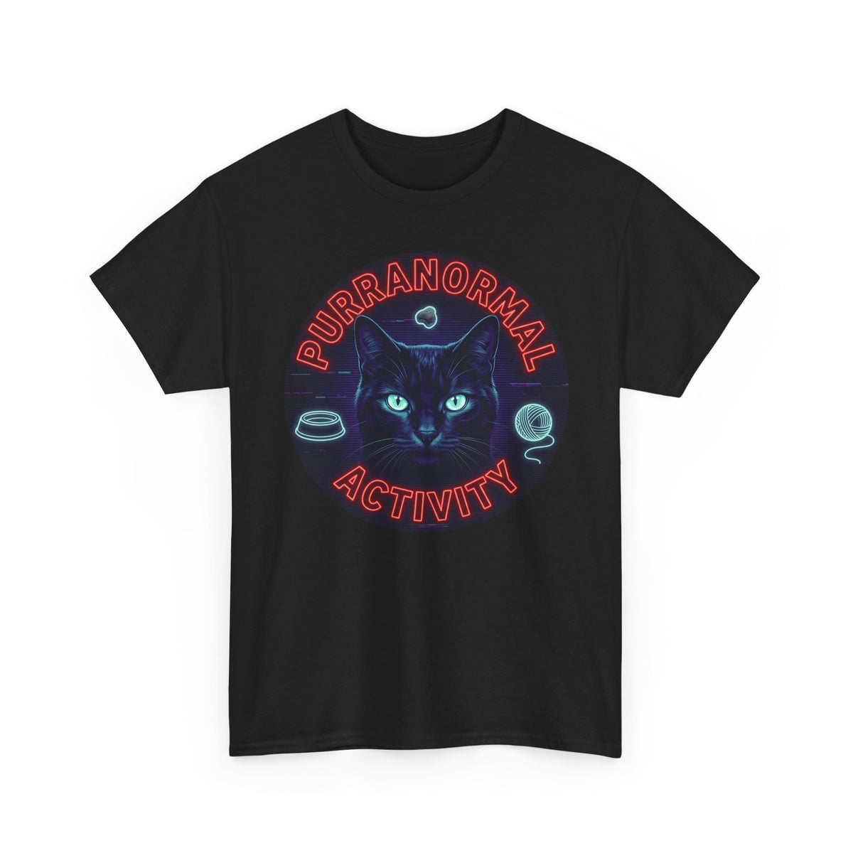 Purranormal Activity Cat T-Shirt — Neon Psychic Cat Tee