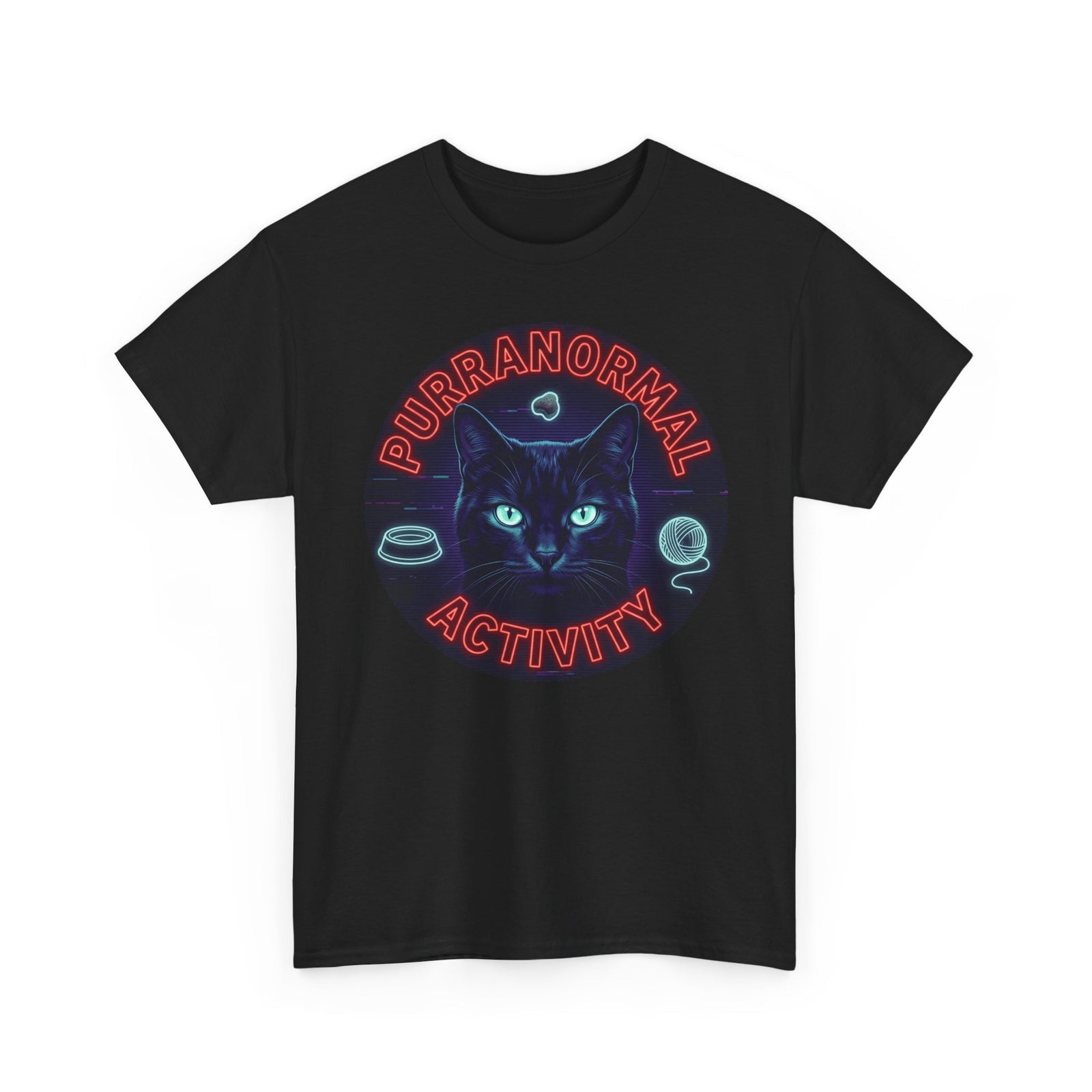 Purranormal Activity Cat T-Shirt — Neon Psychic Cat Tee