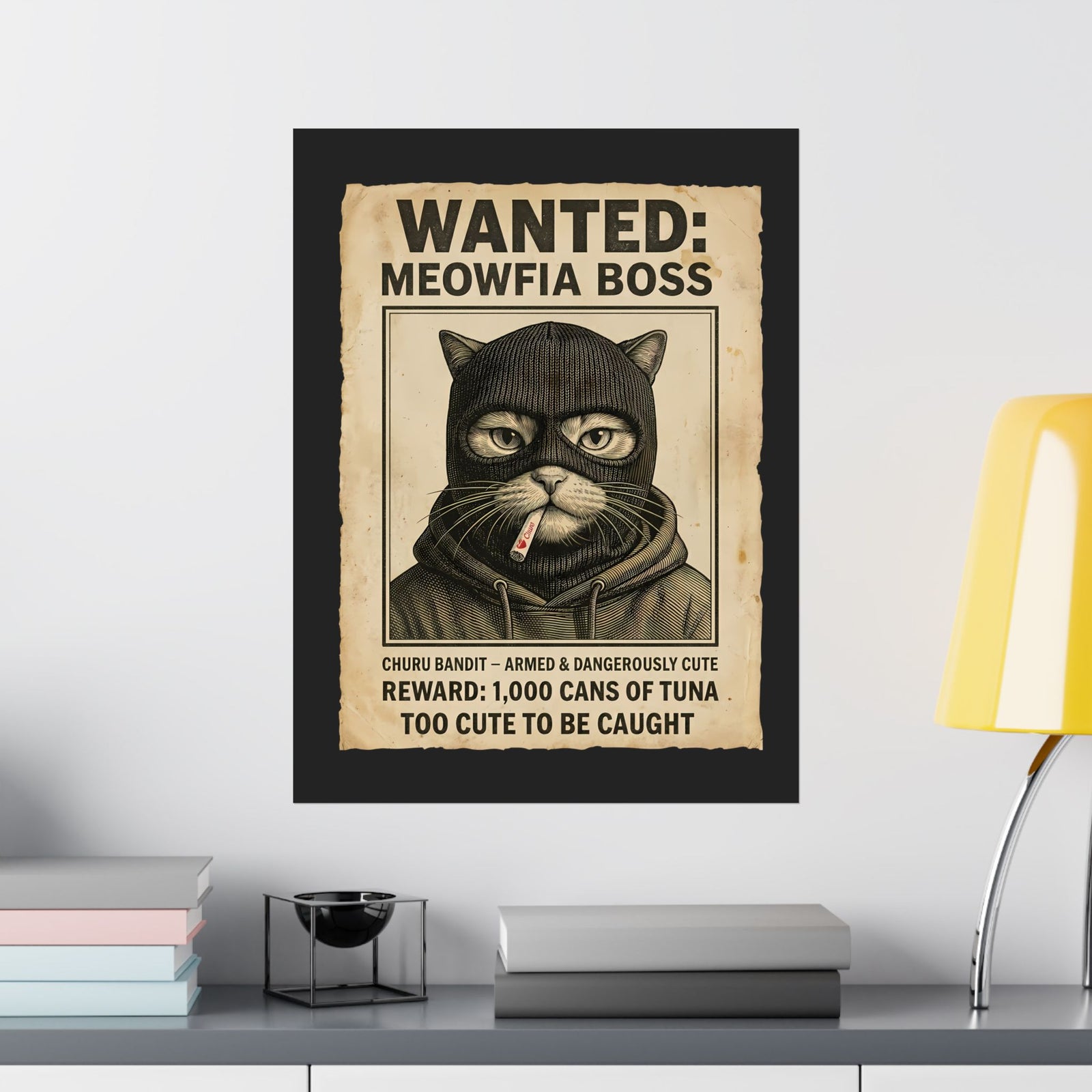 "Meowfia Boss" Wanted Poster Funny Cat Poster