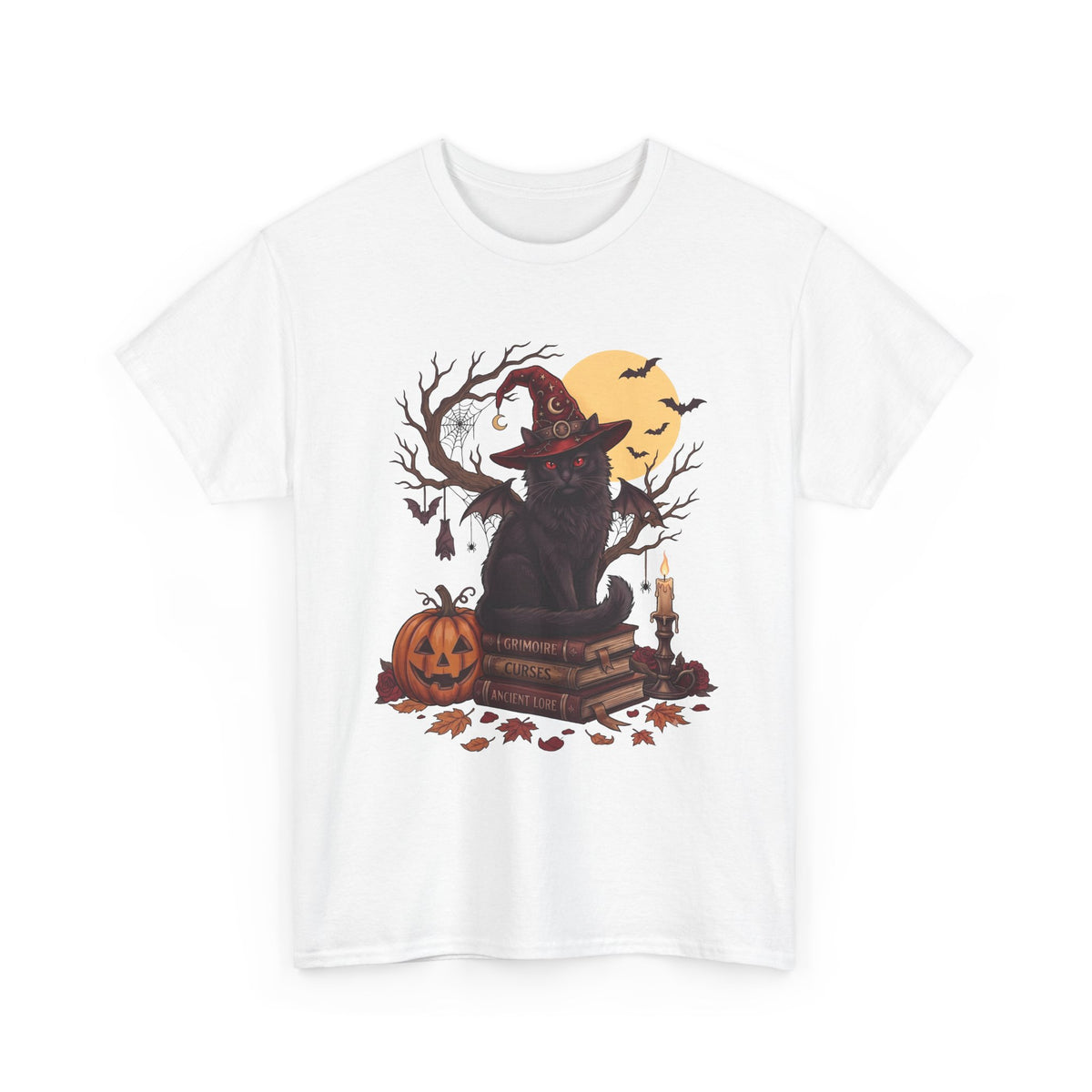 Ancient Lore Bat-Winged Black Cat Shirt — Gothic Witchy Halloween T-Shirt