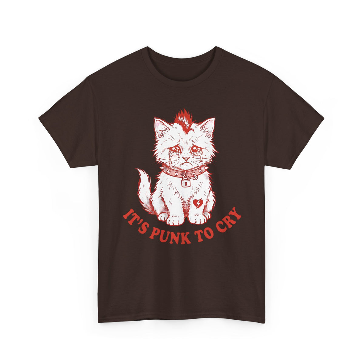 It's Punk To Cry Cat Tee — Cute Punk Cat Graphic T-Shirt
