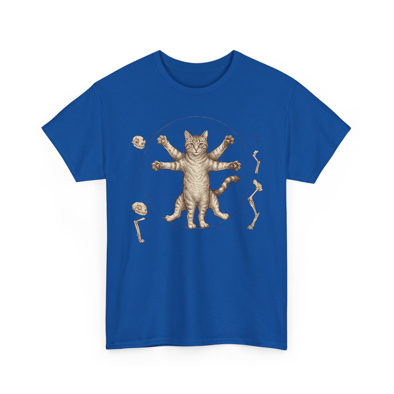 Vitruvian Cat T-Shirt — Anatomical Cat Art Tee