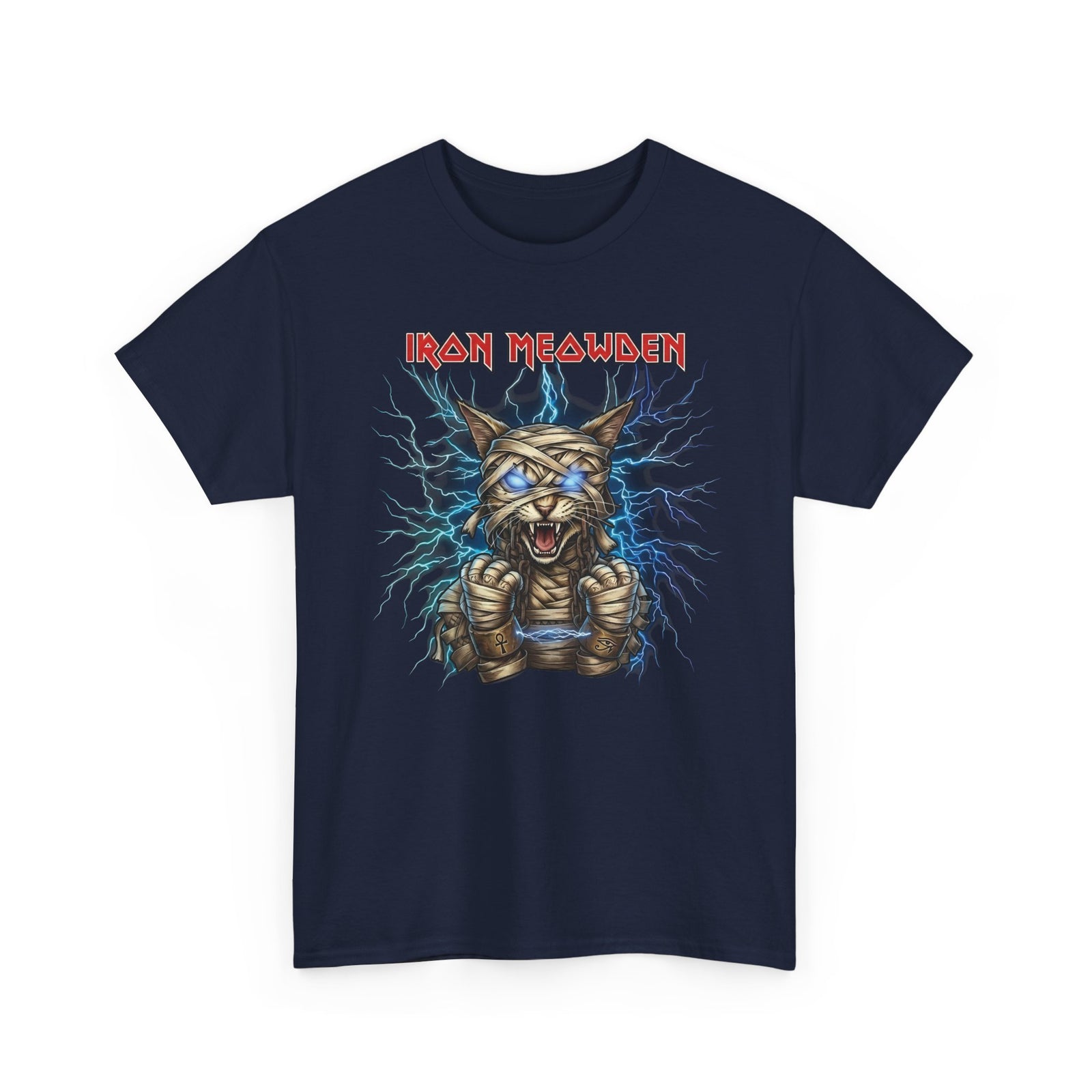 Iron Meowden Cat T-Shirt — Heavy Metal Kitty Graphic Tee