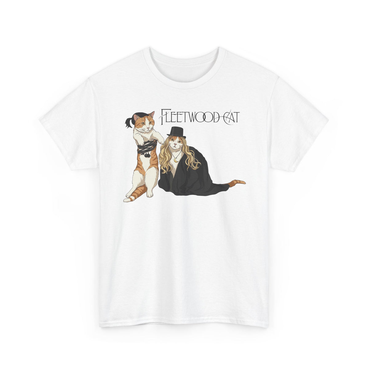 Fleetwood Cat T-Shirt – Vintage Band-Inspired Cat Graphic Tee