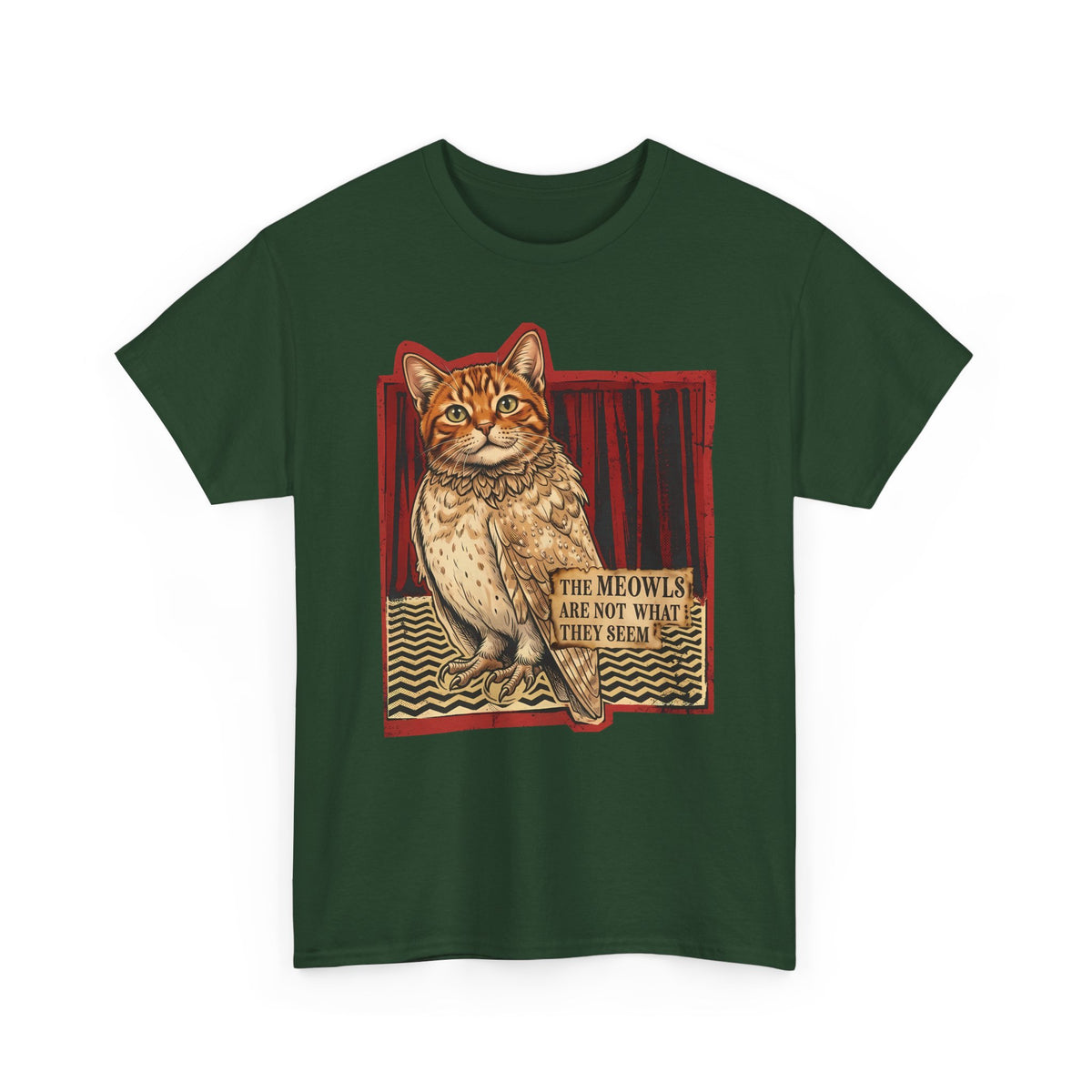 Meowls Are Not What They Seem T-Shirt — Mysterious Cat Quote Tee