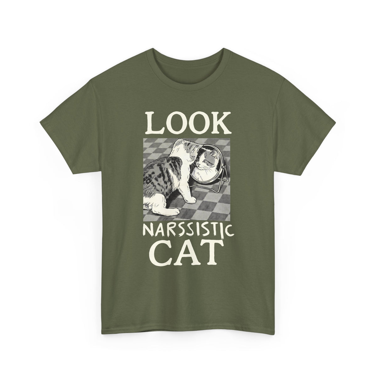 Look Narssistic Cat T-Shirt — Funny Mirror Reflection Tabby Tee