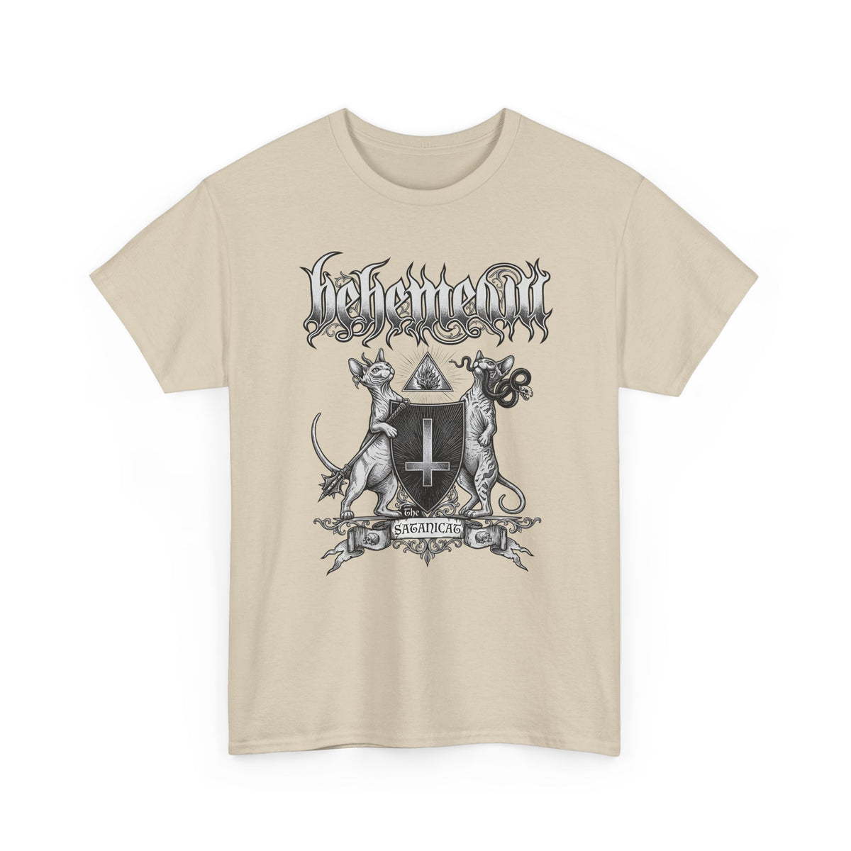 Satanicat Behemeow T-Shirt — Gothic Cat Graphic Tee