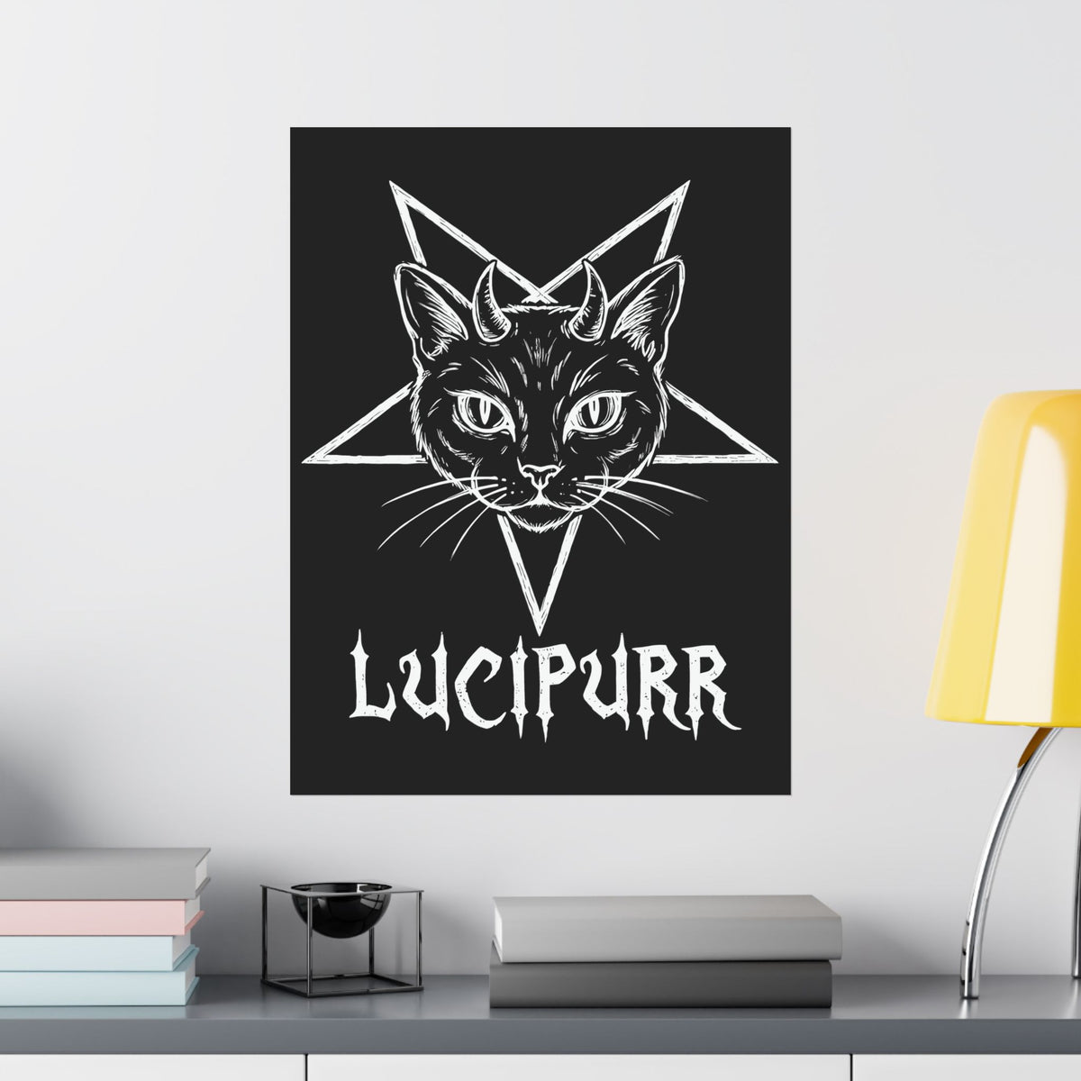 Lucipurr Lucifer Cat Poster — Gothic Cat Poster
