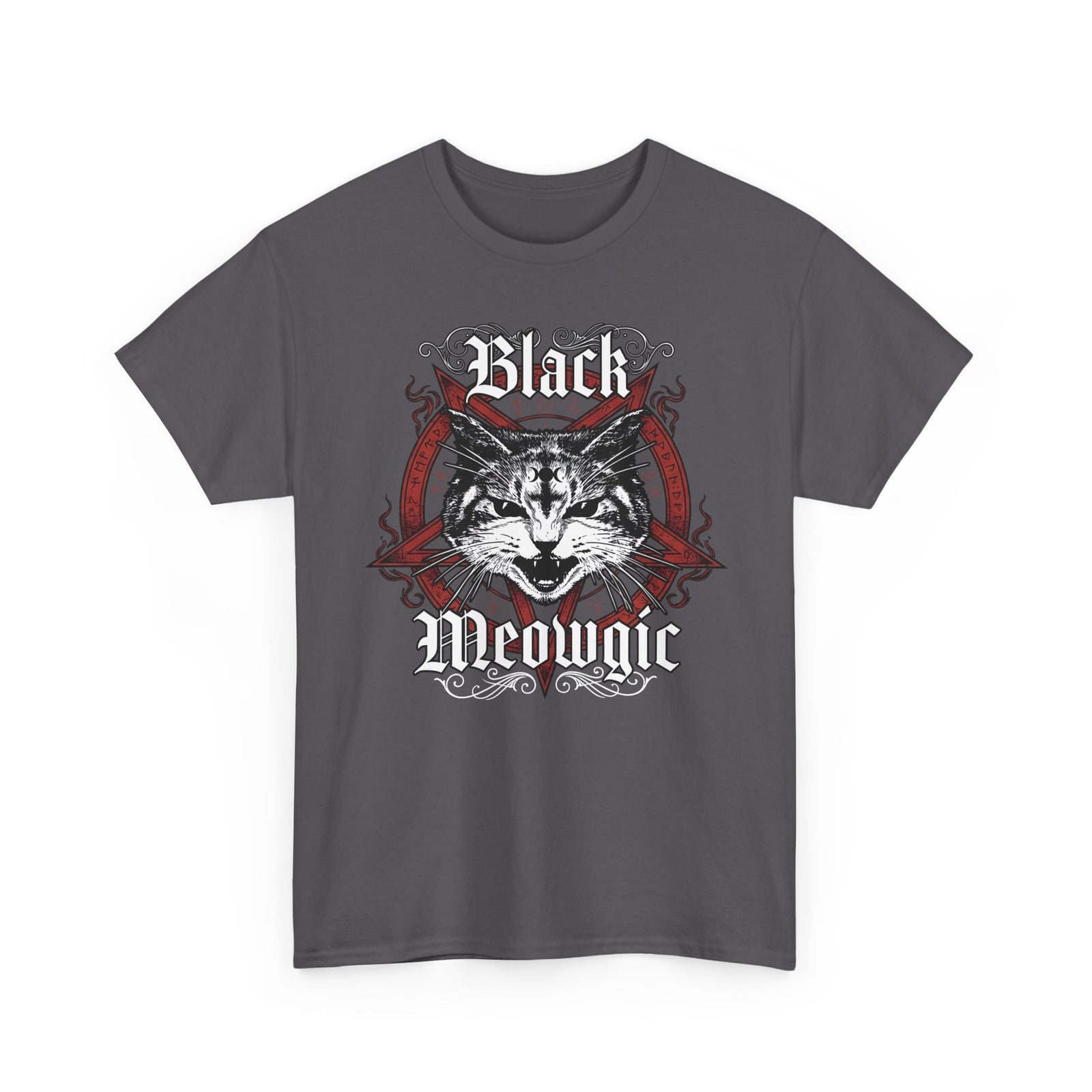 Black Meowgic T-Shirt — Cute Cat Magic Graphic Tee
