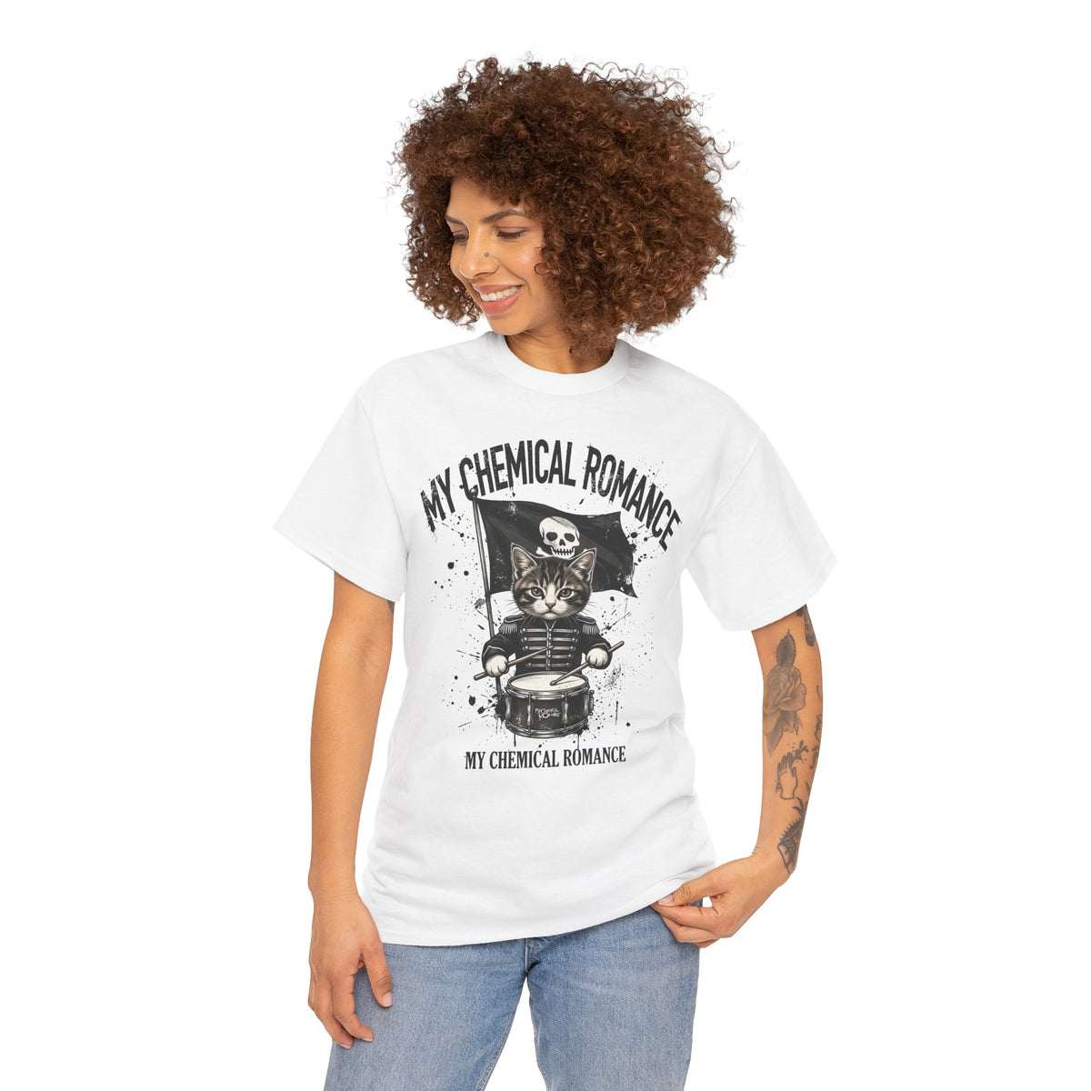 My Chemical Romance Cat Skull Tee — Gothic Band Shirt