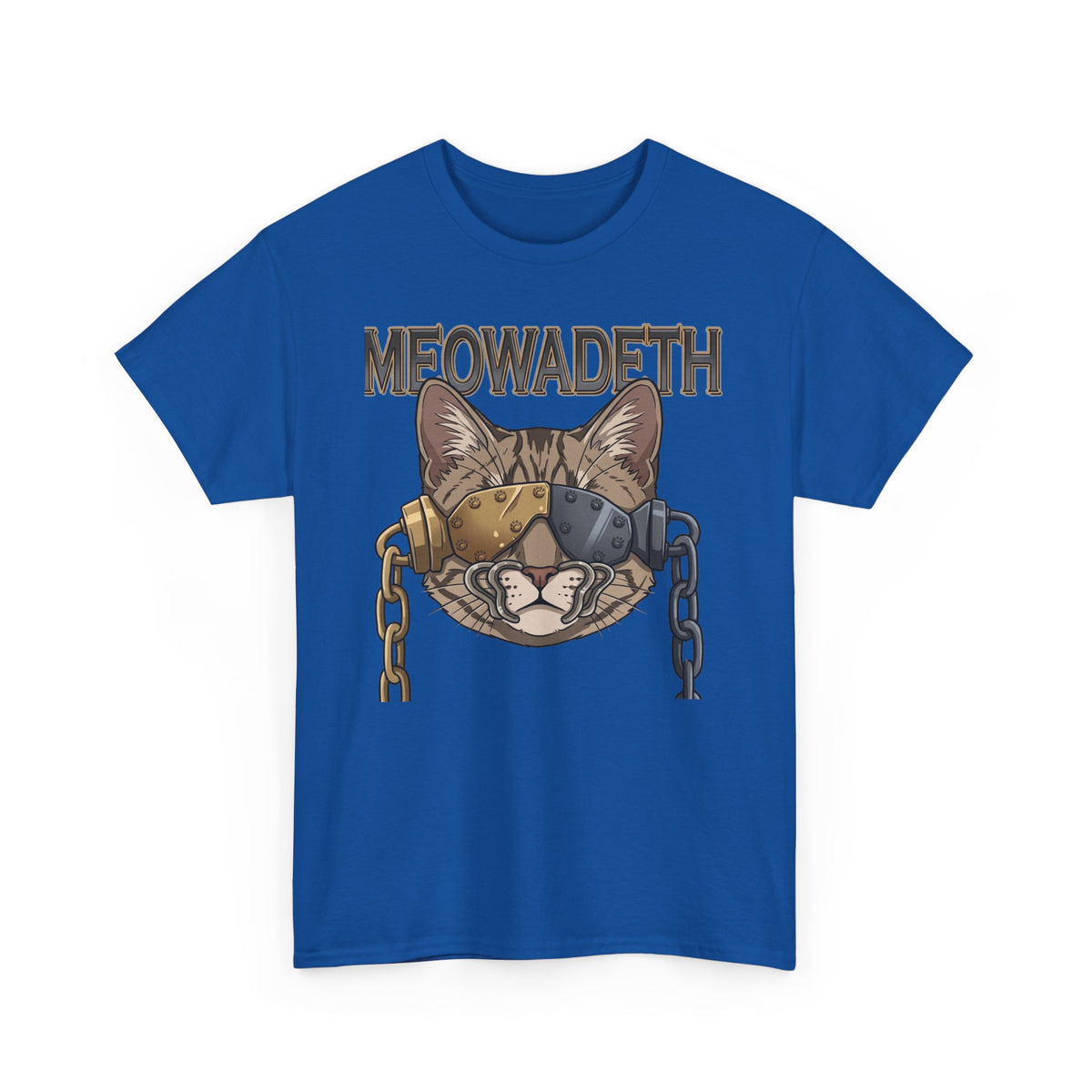 Meowadeth Cat Band Tee – Vintage Metal Cat Graphic T-Shirt