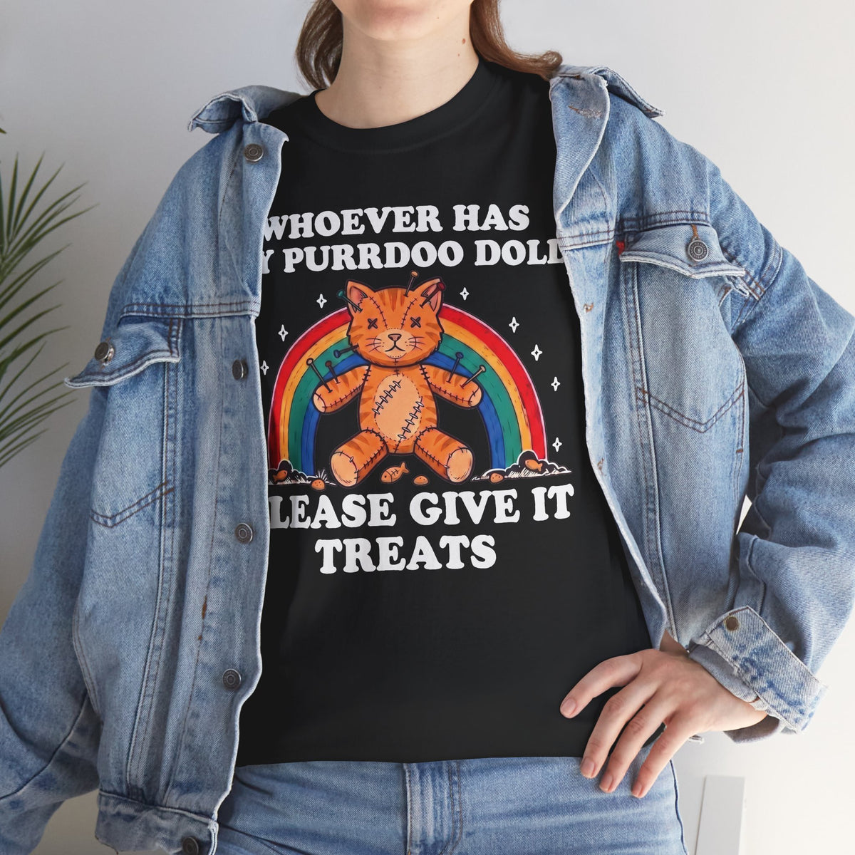 Whoever Has My Purrdoo Doll Please Give It Treats Shirt — Funny Cat Voodoo T-Shirt