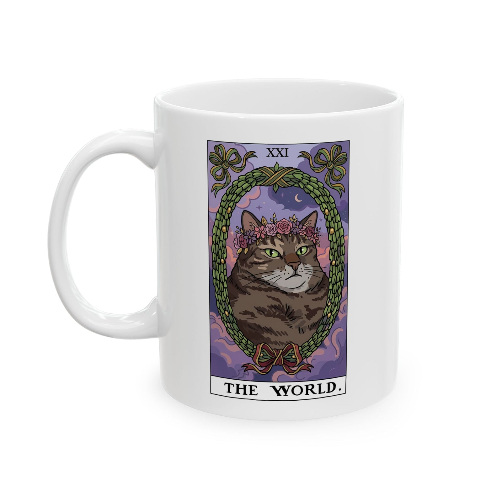 Cat the World Tarot Card Ceramic Mug