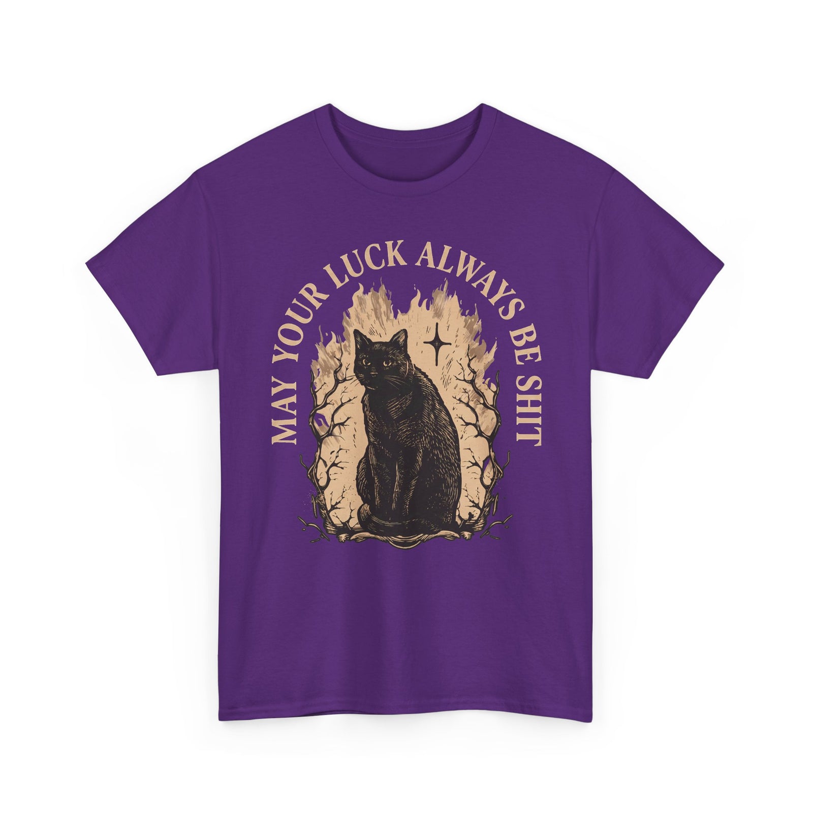 May Your Luck Always Be Shit Shirt — Funny Sarcastic Black Cat T-Shirt