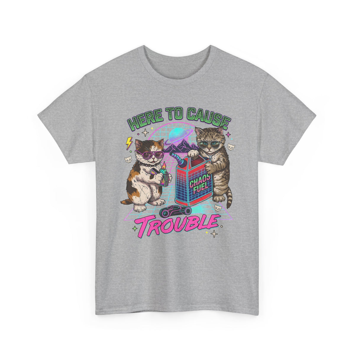 Here to Cause Trouble Naughty Cats T-Shirt