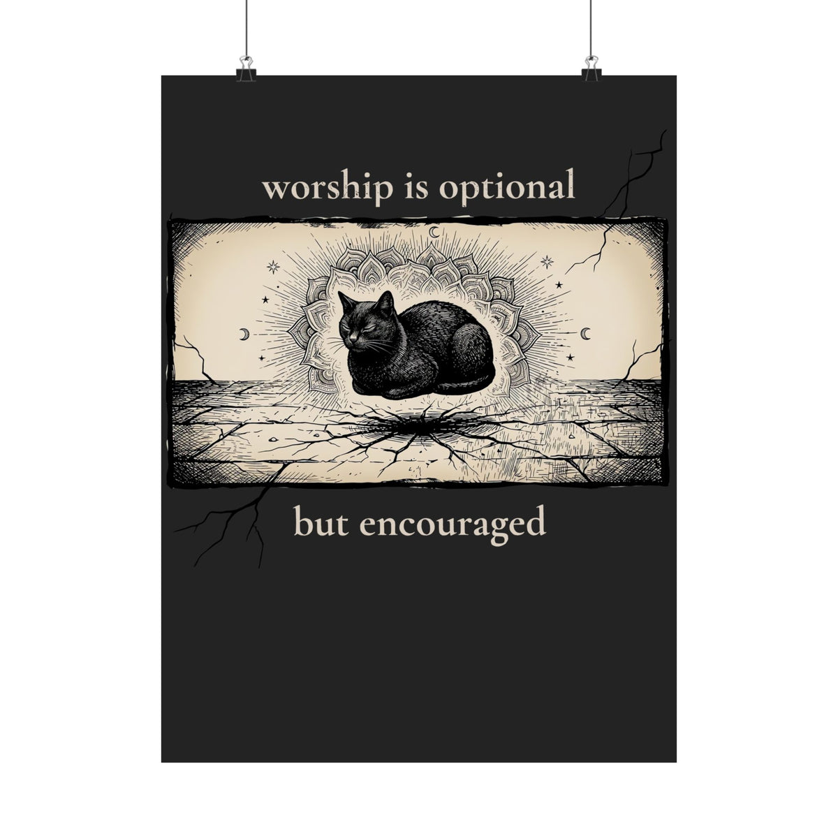 Worship Is Optional But Encouraged Cat Poster