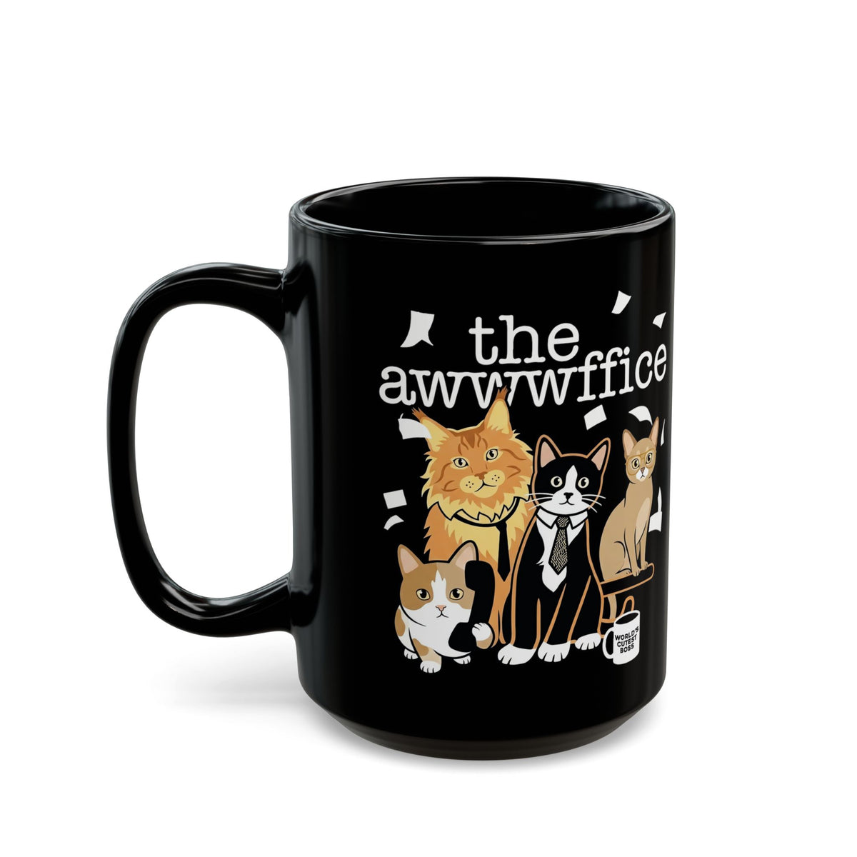 Cute Boss Cat Black Mug Cute Boss Cat Mug for Cat Lovers