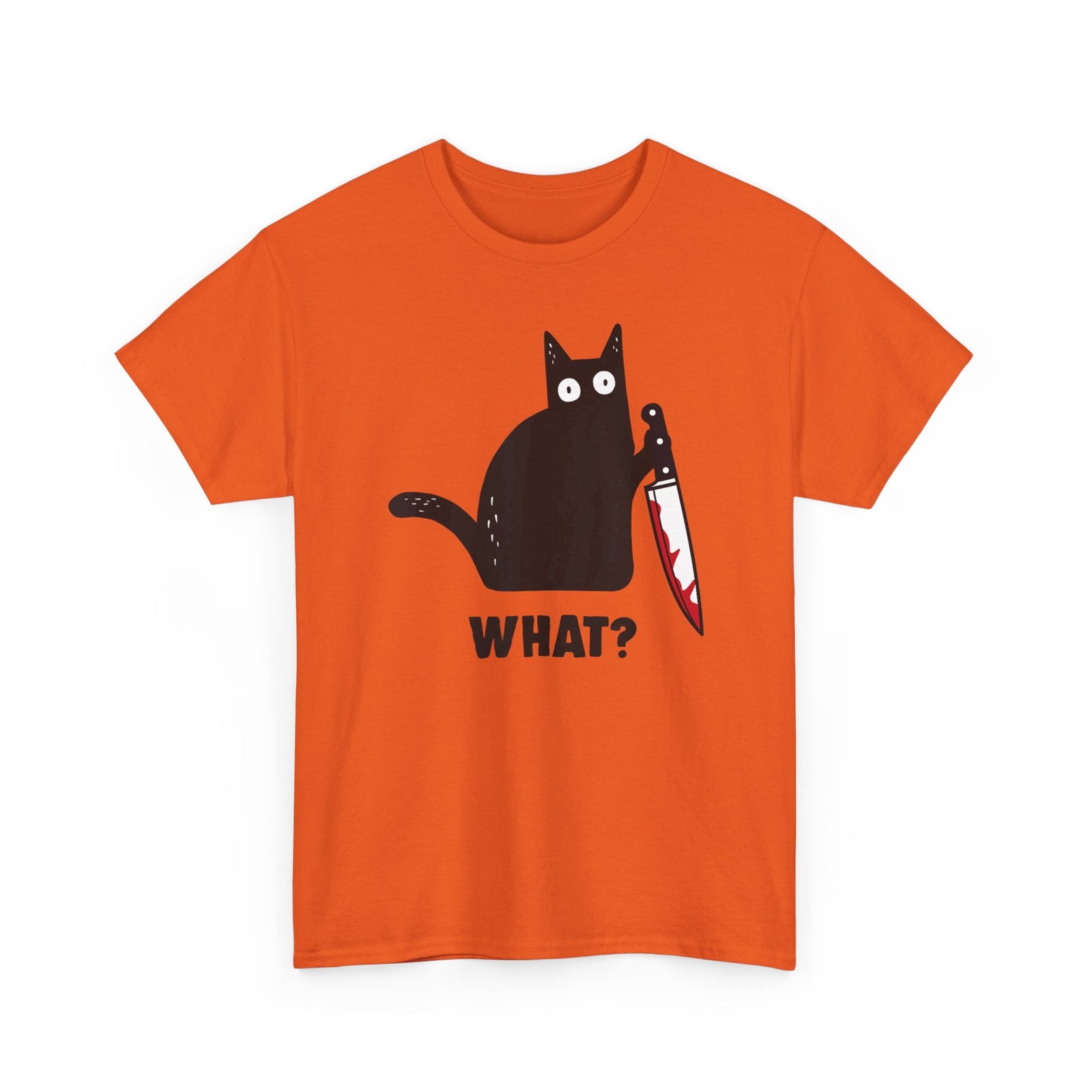 "WHAT?" Cat Funny Horror T‑Shirt
