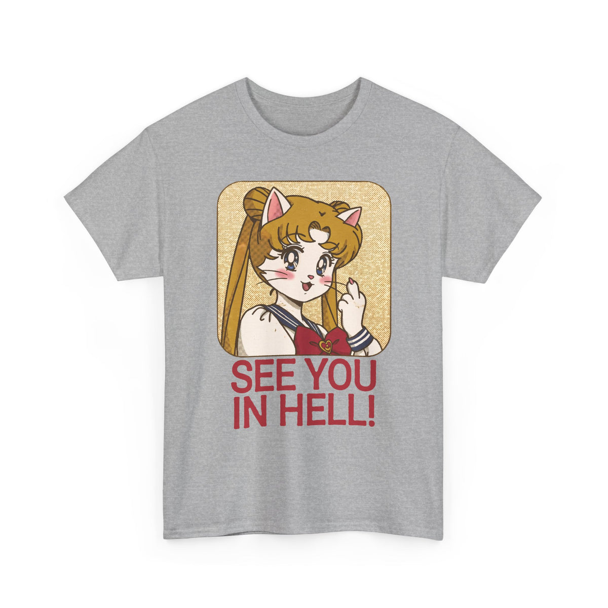 See You In Hell Anime Cat T-Shirt — Cute Magical Girl Parody Graphic