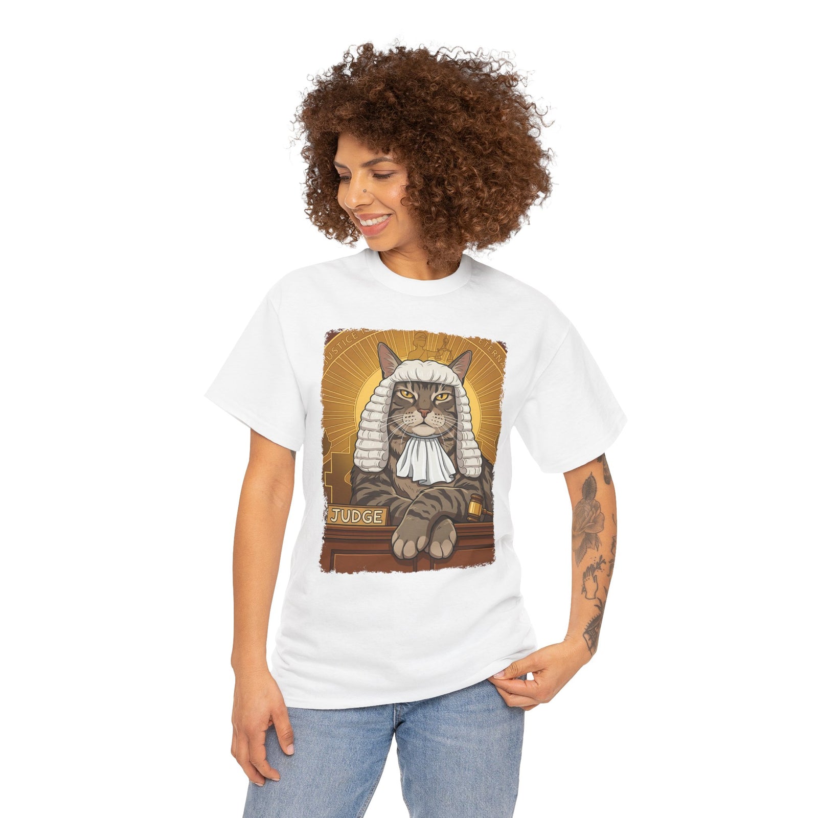 Cat Judge T-Shirt  Funny Cat Lawyer / Judge Graphic Tee