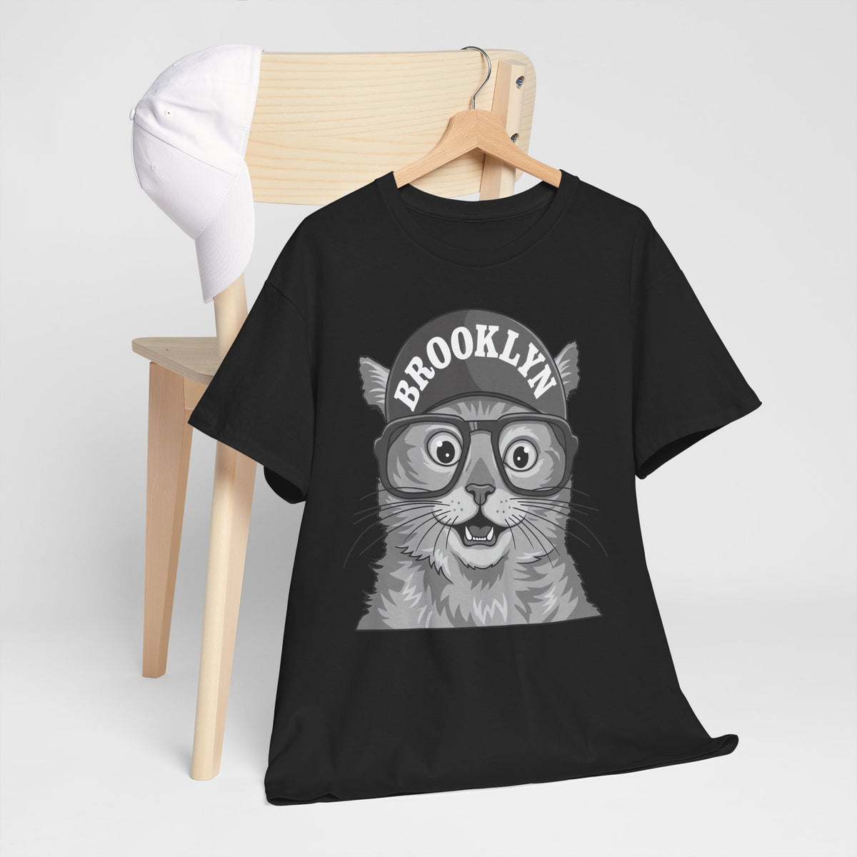 Brooklyn Cat Graphic Tee — Vintage Hipster Cat T-Shirt