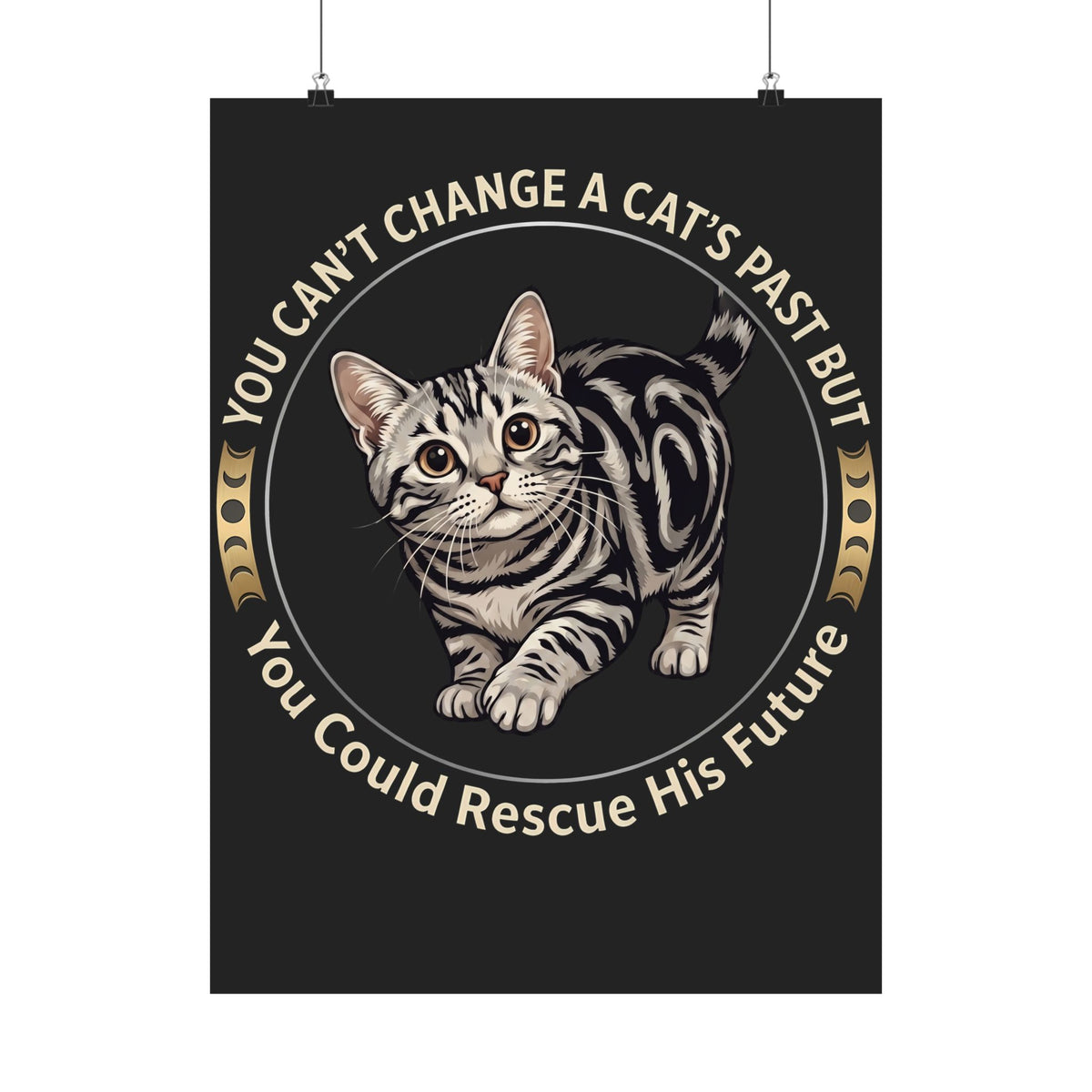Rescue His Future Cat Poster — You Can't Change A Cat's Past Rescue Poster