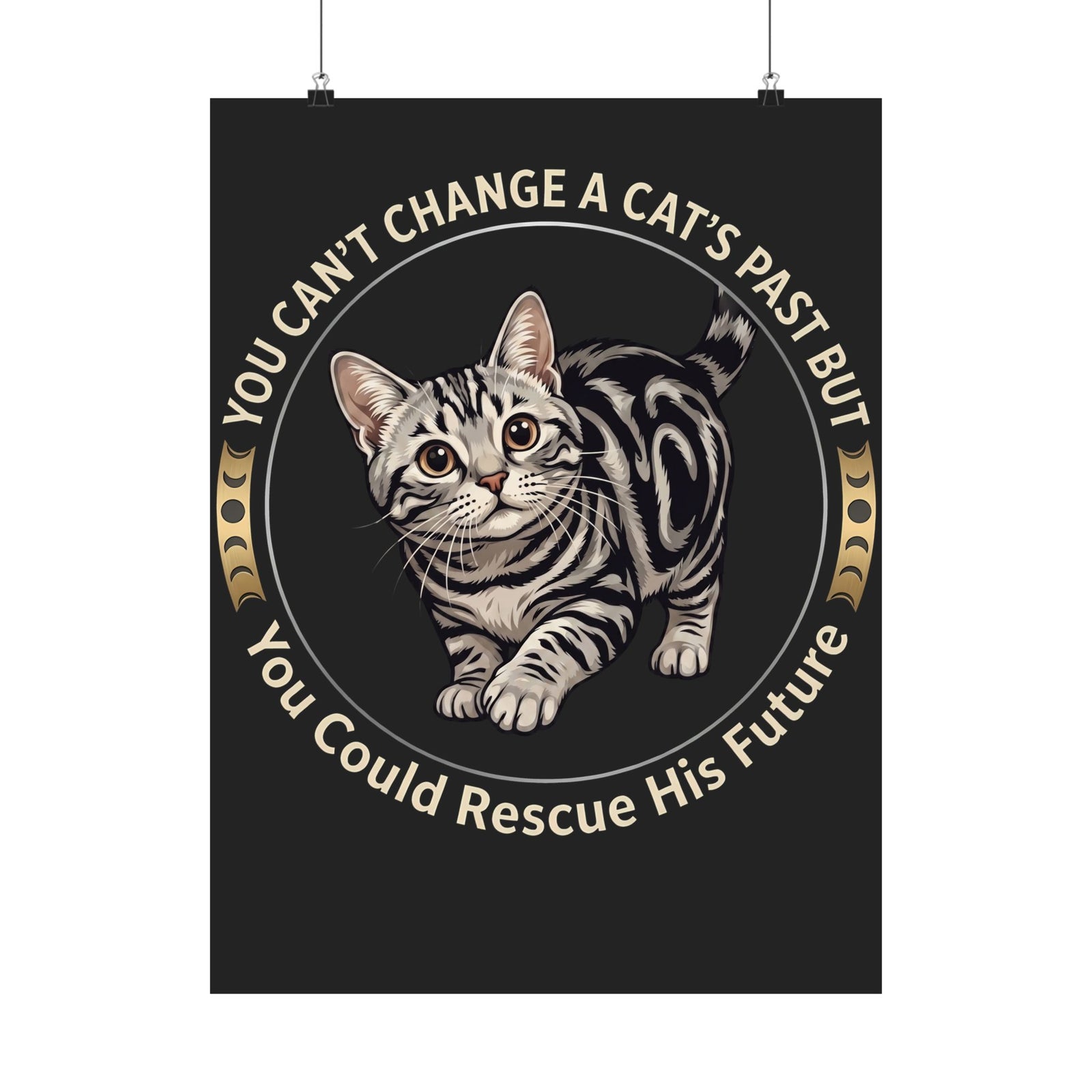 Rescue His Future Cat Poster — You Can't Change A Cat's Past Rescue Poster