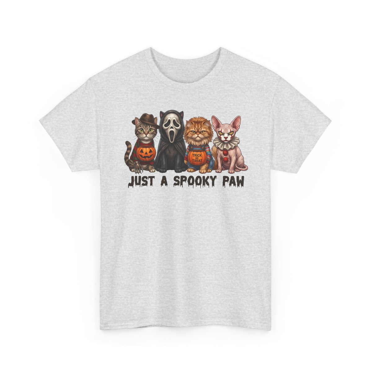 Just A Spooky Paw T-Shirt — Horror Movie Icons Cat Halloween Tee