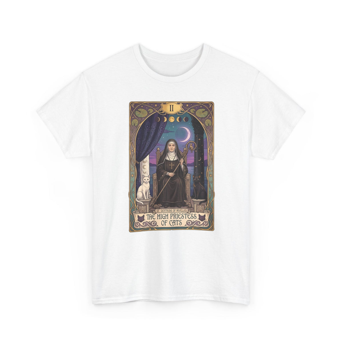 High Priestess of Cats T-Shirt — Mystical Cat Lover Tee