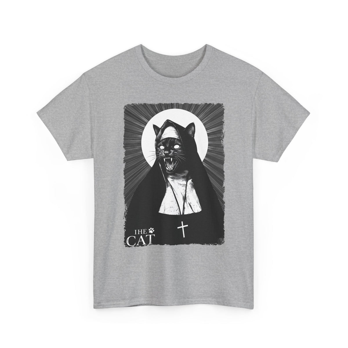 The Cat Horror Movie Parody T-Shirt — Creepy Nun Black Cat Tee