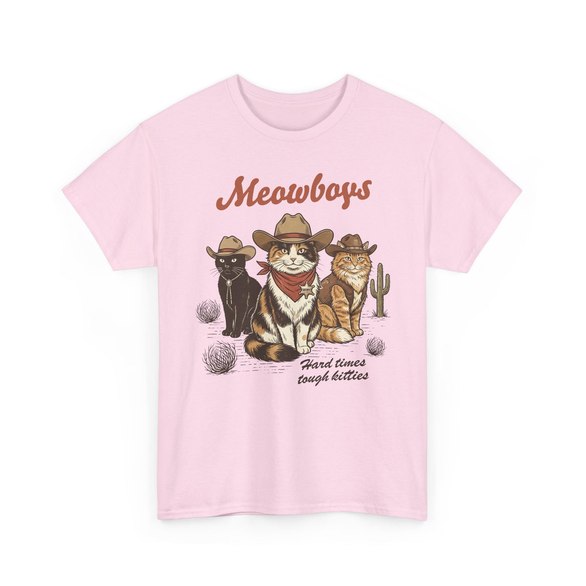 Meowboys Cat Cowboy T-Shirt — Funny Western Cat Tee for Cat Lovers
