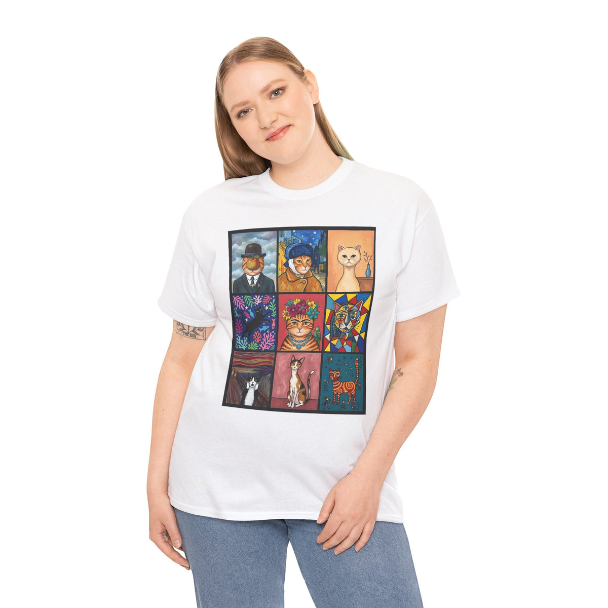 Cats & Art Graphic T-Shirt — Artworks and Cats Design