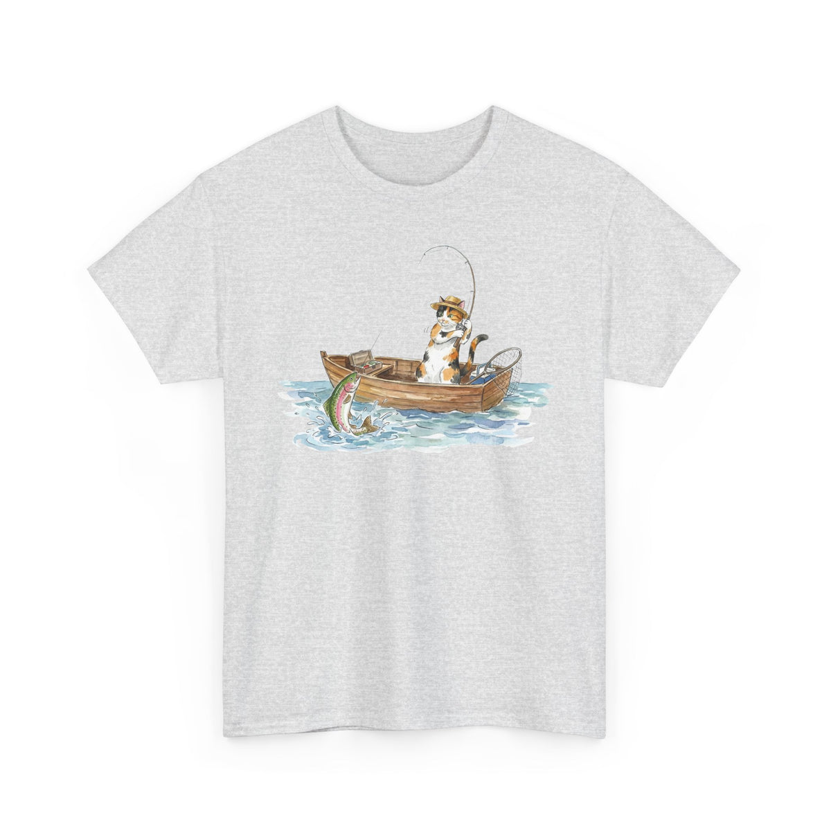 Cat Fishing T-Shirt — Funny Fishing Cat Graphic Tee