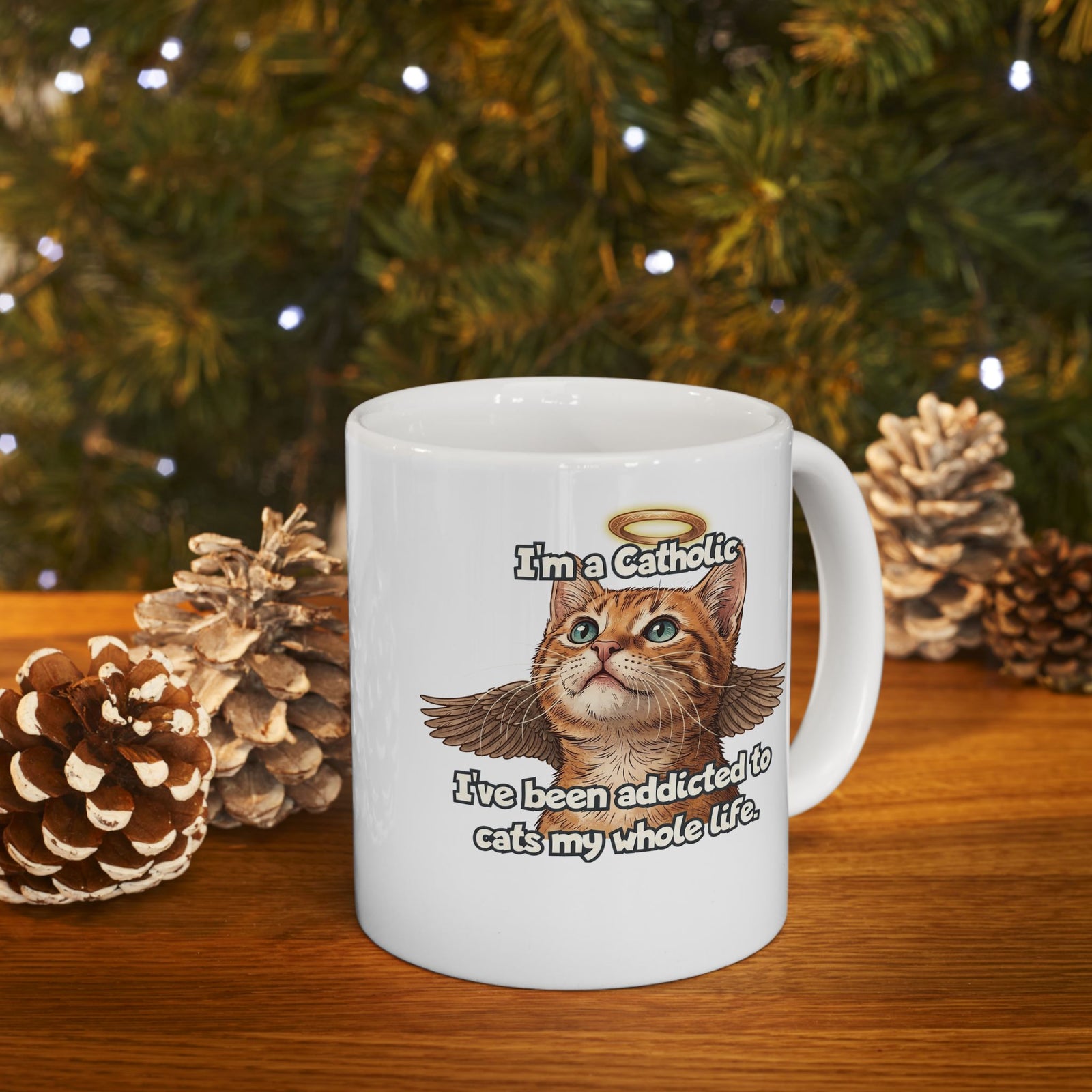 "I've Been Addicted to Cats My Whole Life" Cat Lover Ceramic Mug