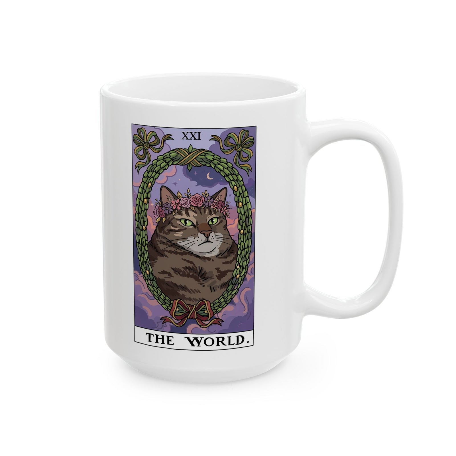 Cat the World Tarot Card Ceramic Mug