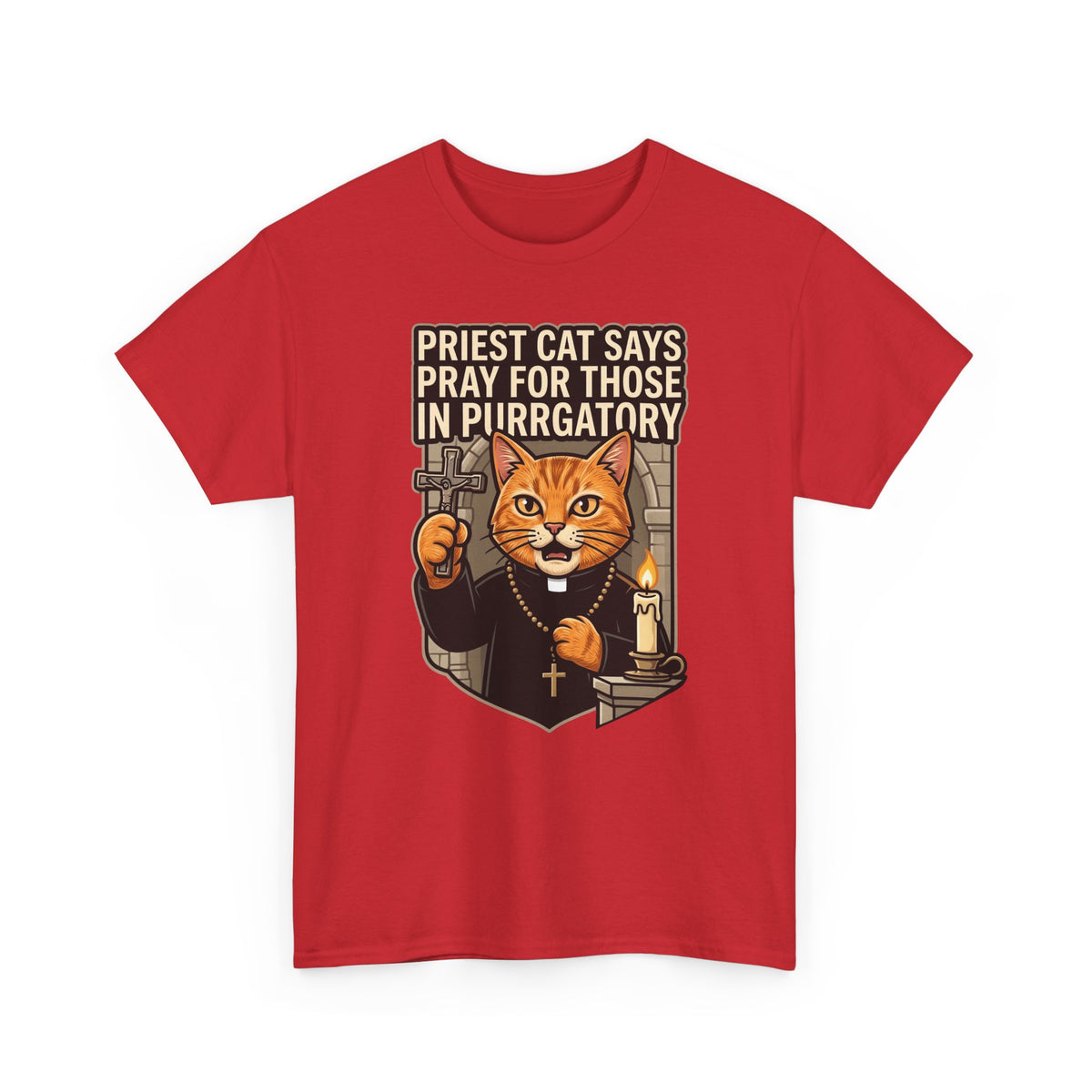 Priest Cat 'Pray For Those In Purratory' T-Shirt